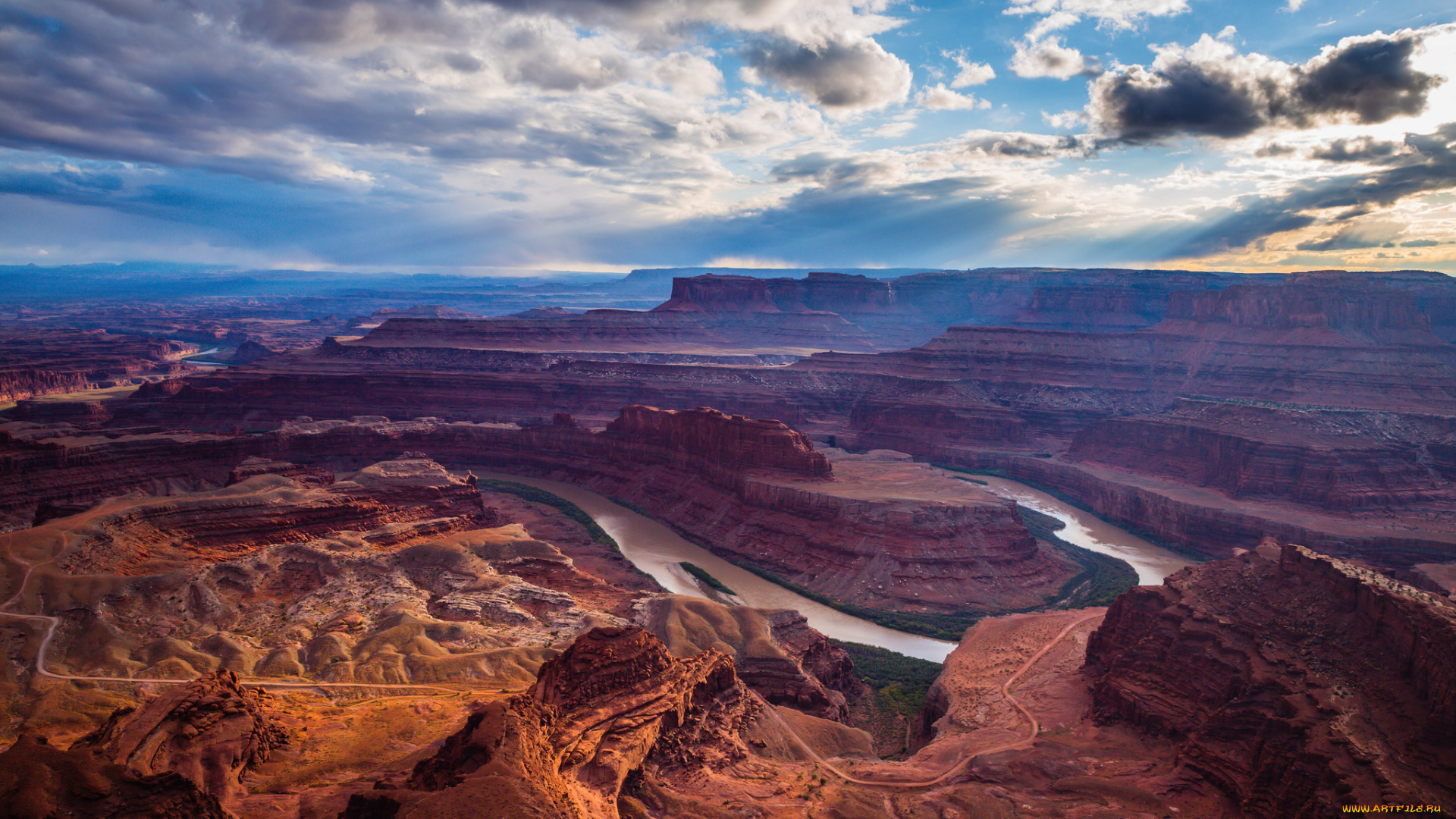 природа, реки, озера, каньон, горы, облака, небо, река