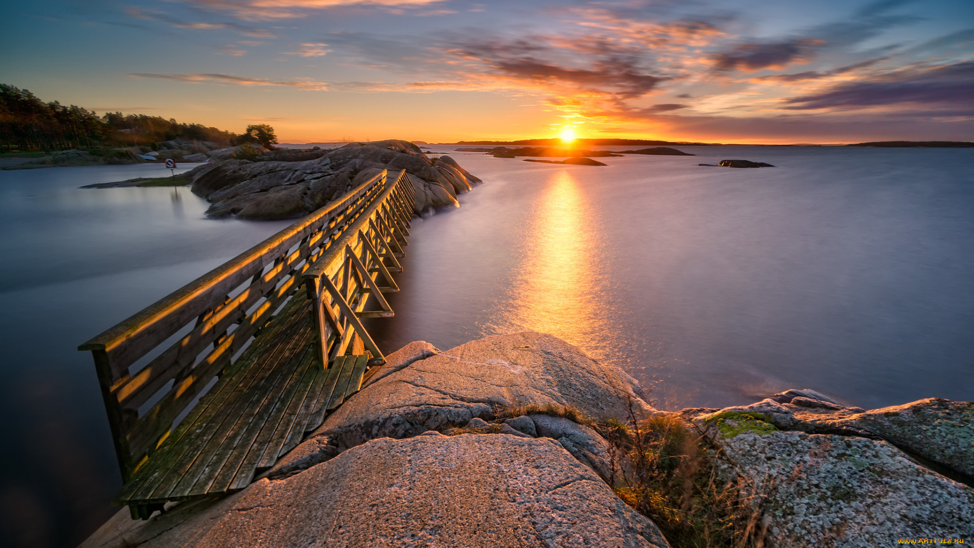 природа, восходы, закаты, океан, берег, скалы, мост, горизонт, заря