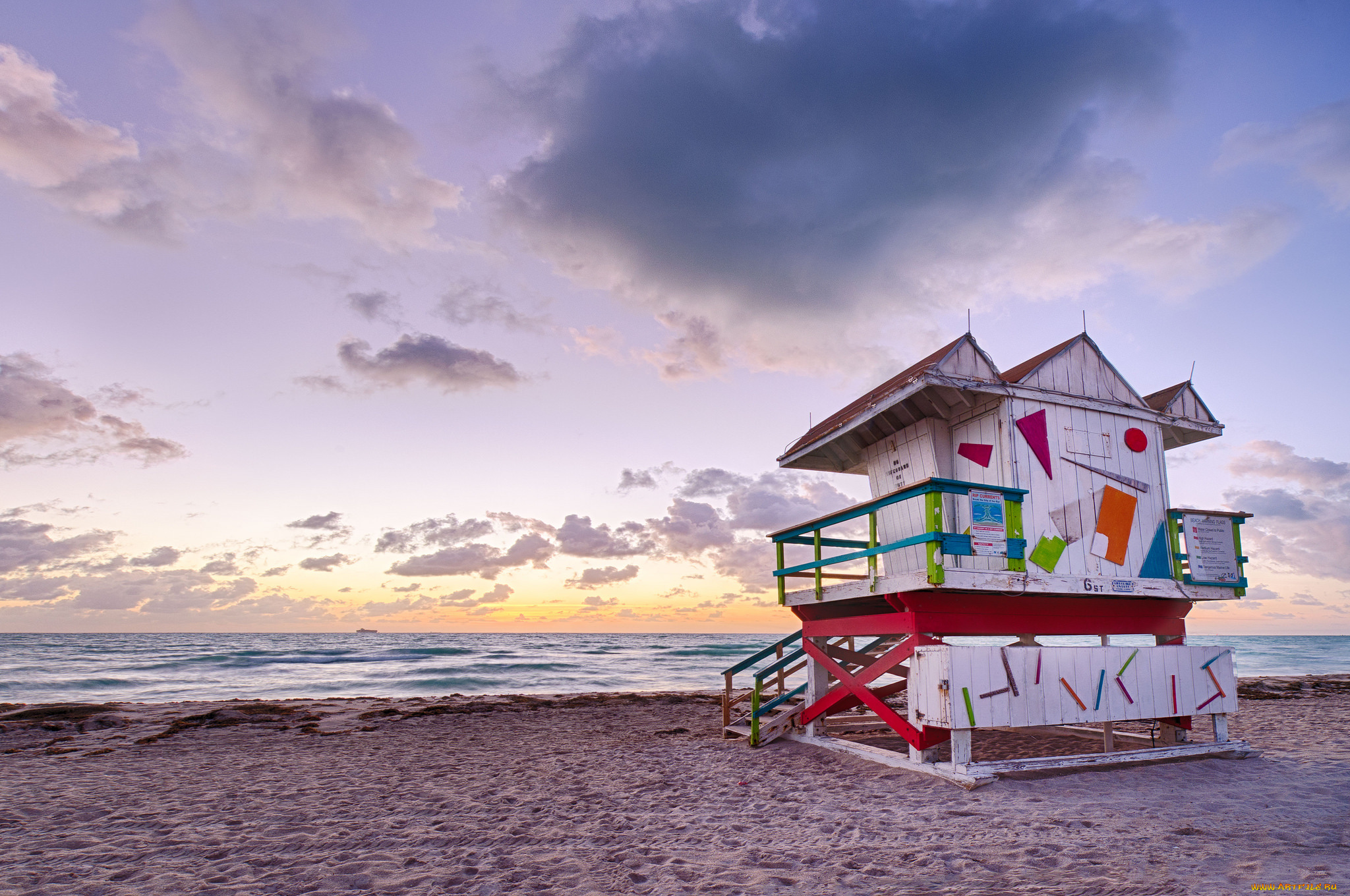 природа, побережье, будка, пляж, океан