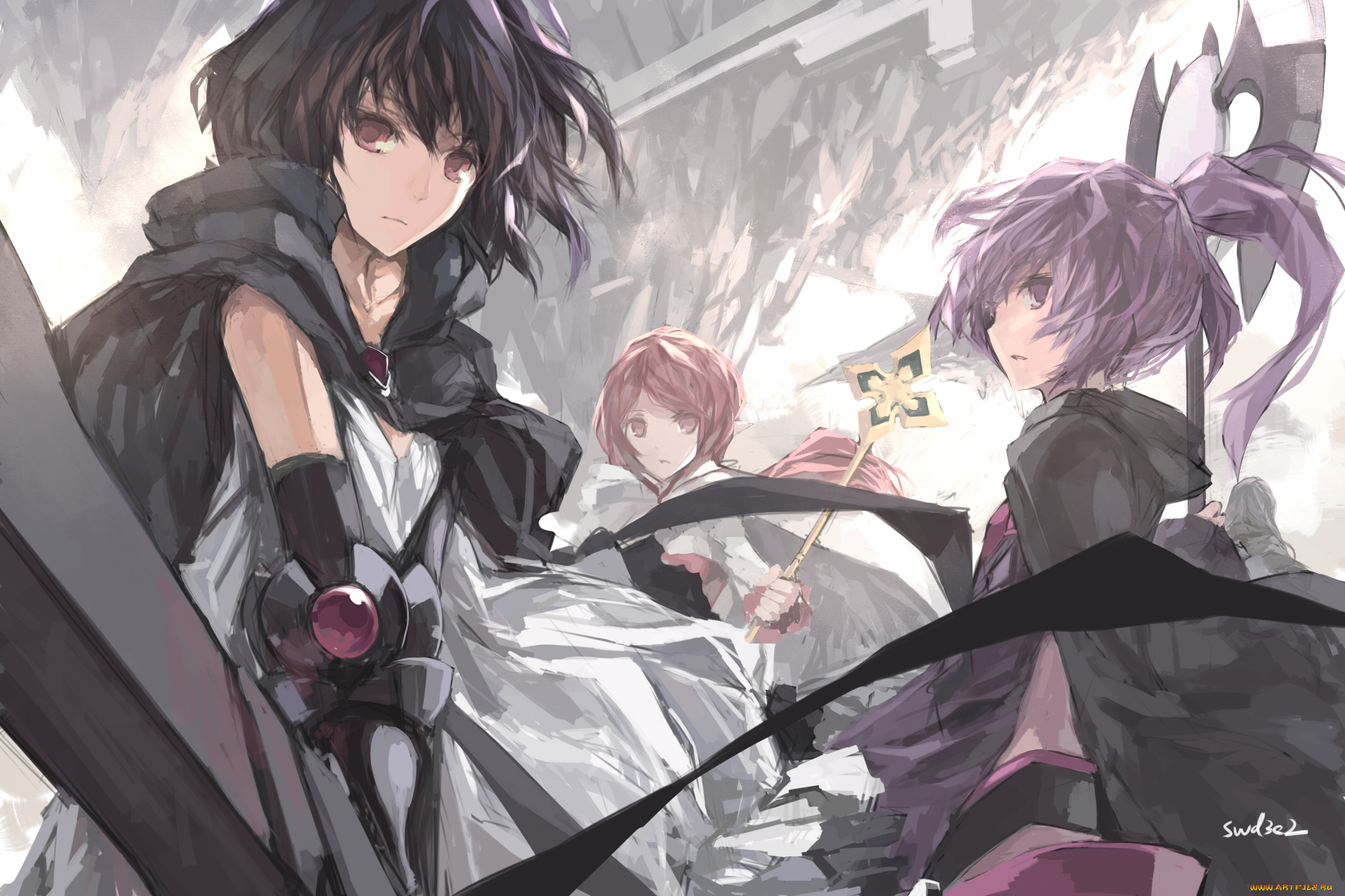 аниме, pixiv, fantasia, swd3e2, pffk, девушки, арт, paradise