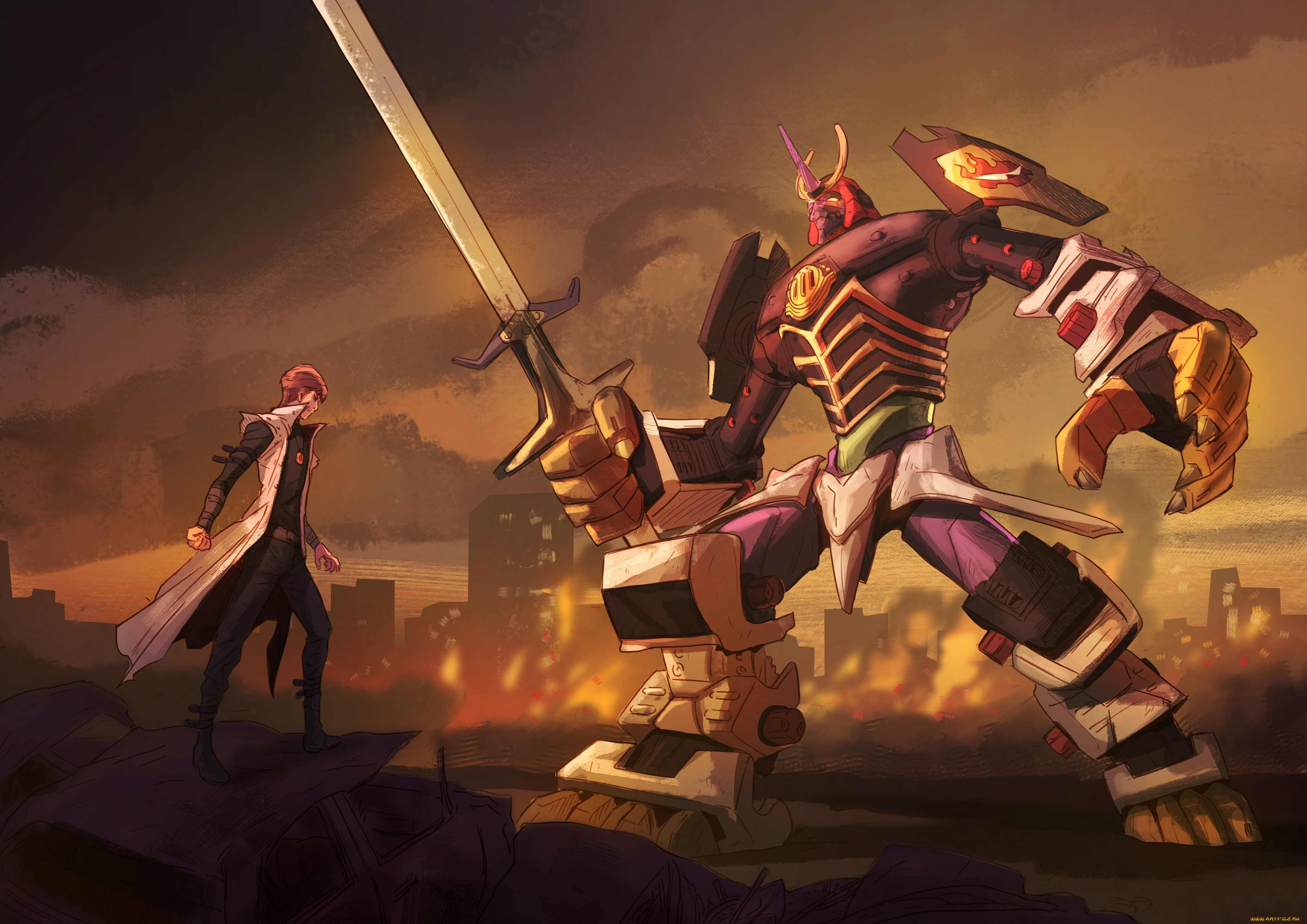 аниме, оружие, , техника, , технологии, robot, gattai, guardian, art, anime, seto, kaiba, yu-gi-oh