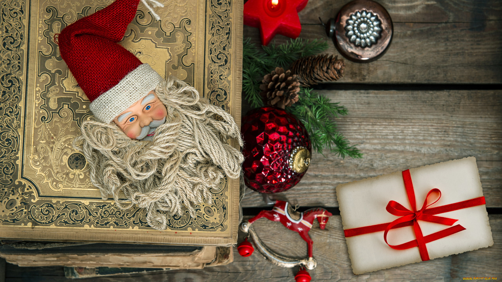 праздничные, подарки, и, коробочки, маска, свеча, шишки, подарок, шарики