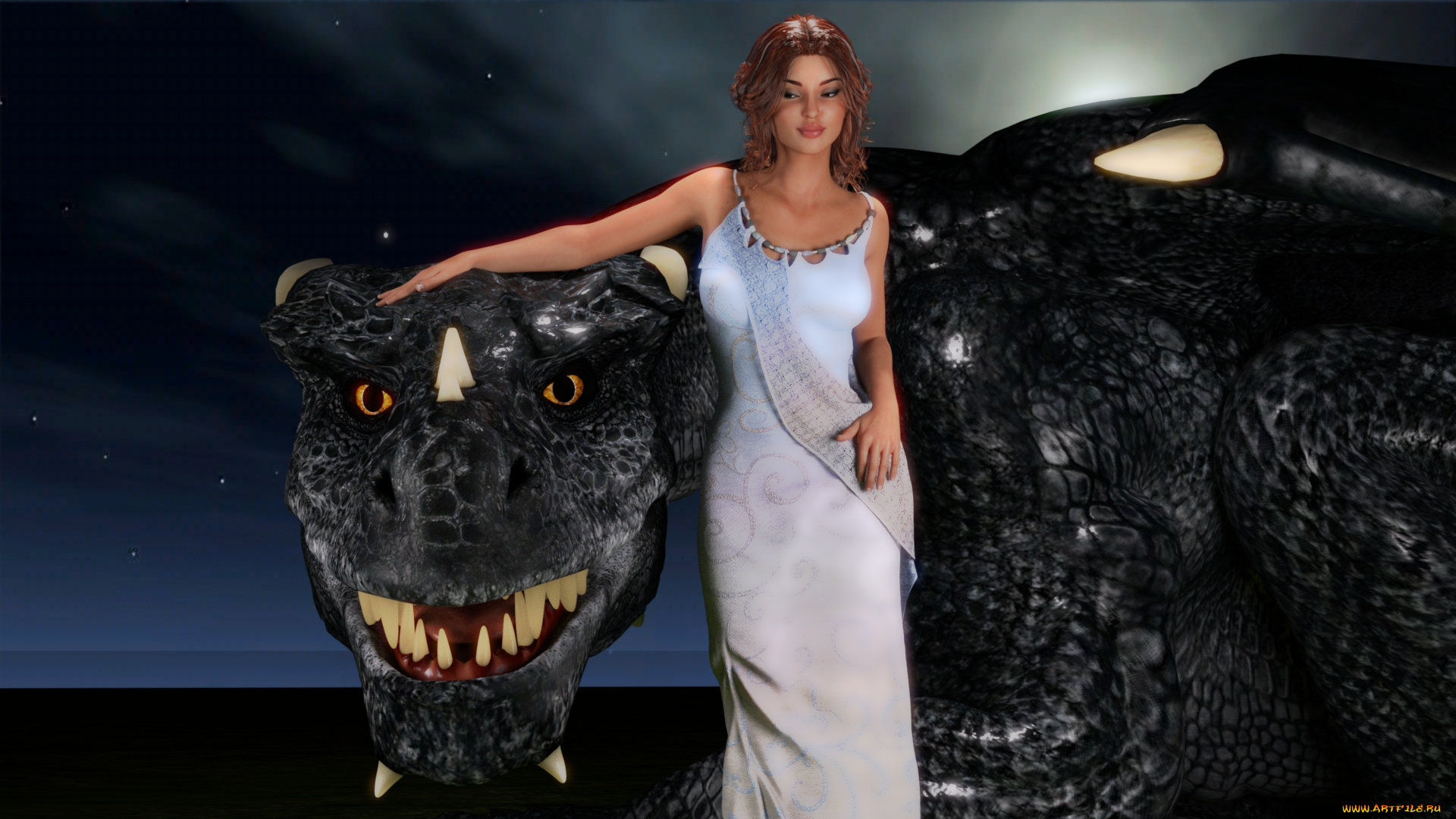 3д, графика, фантазия, , fantasy, девушка, взгляд, фон