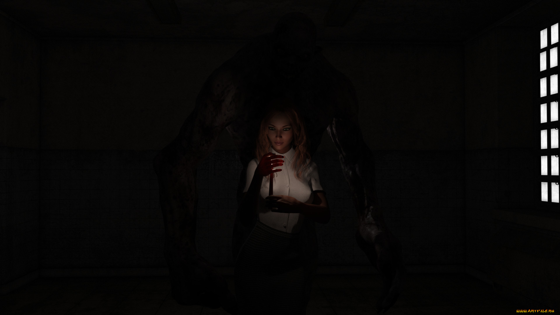 3д, графика, фантазия, , fantasy, девушка, взгляд, фон