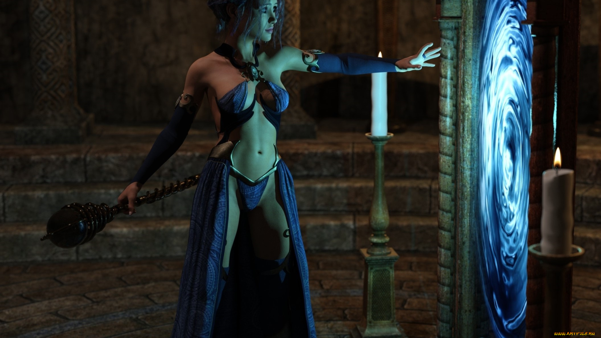 3д, графика, фантазия, , fantasy, девушка, взгляд, фон