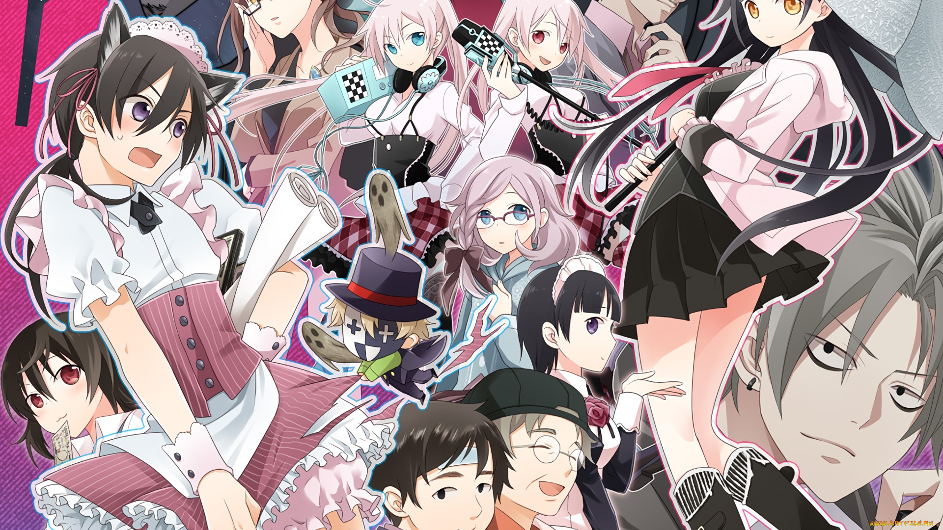 akiba`s, trip, аниме, , undead, &, undressed, девушки, взгляд, фон