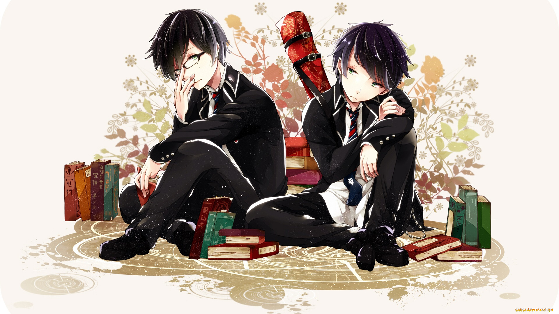 аниме, ao, no, exorcist, парни, фон, взгляд