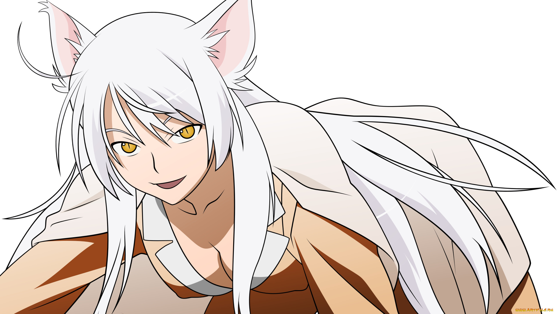 аниме, bakemonogatari, взгляд, девушка, фон