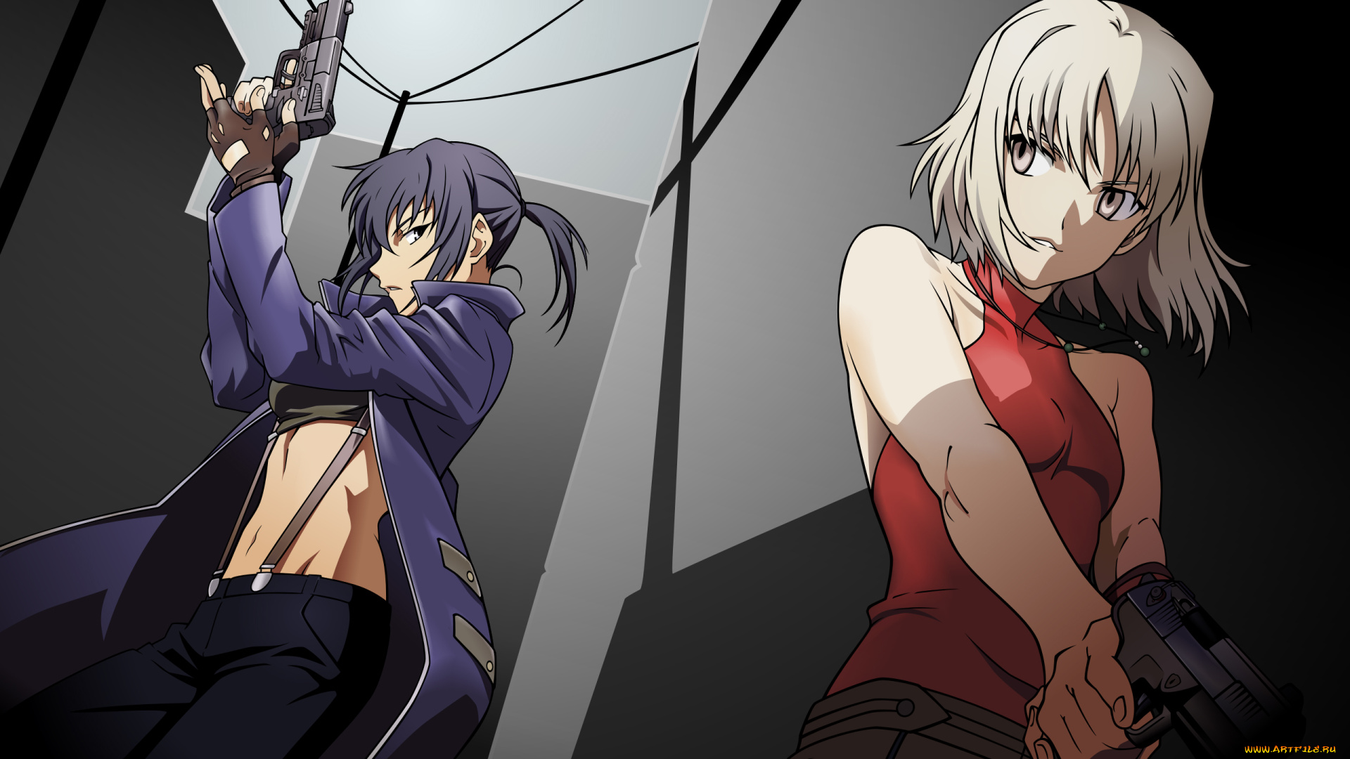 аниме, canaan, фон, взгляд, девушка