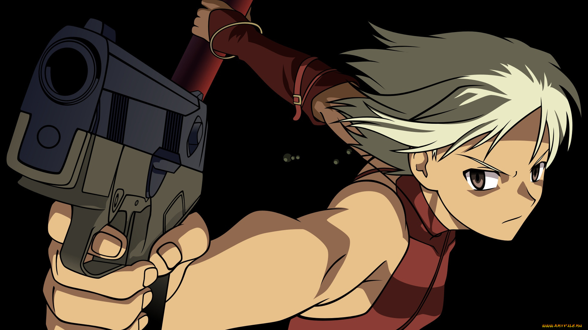 аниме, canaan, взгляд, фон, девушка