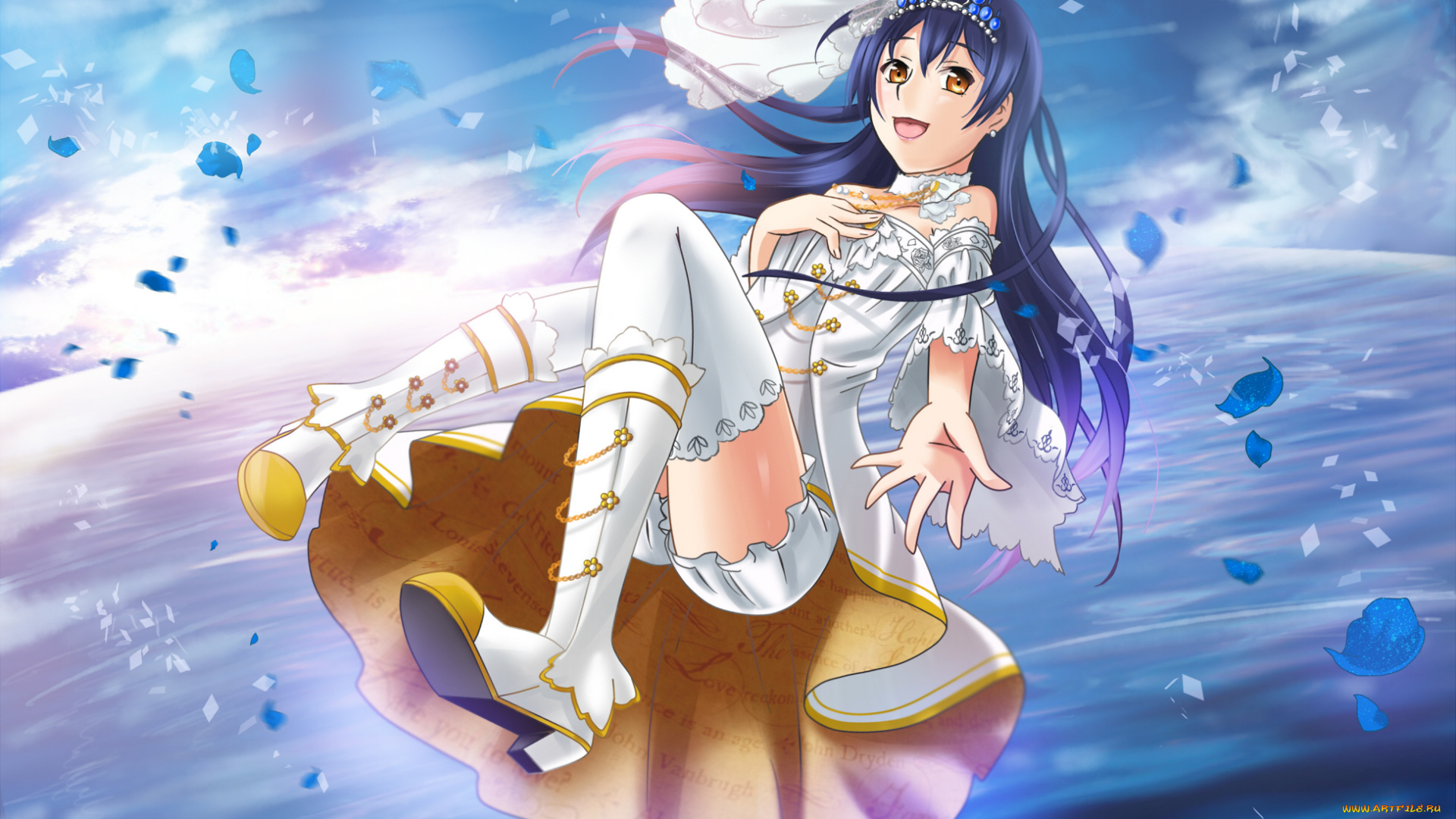 аниме, love, live, , school, idol, project, девушка, фон, взгляд