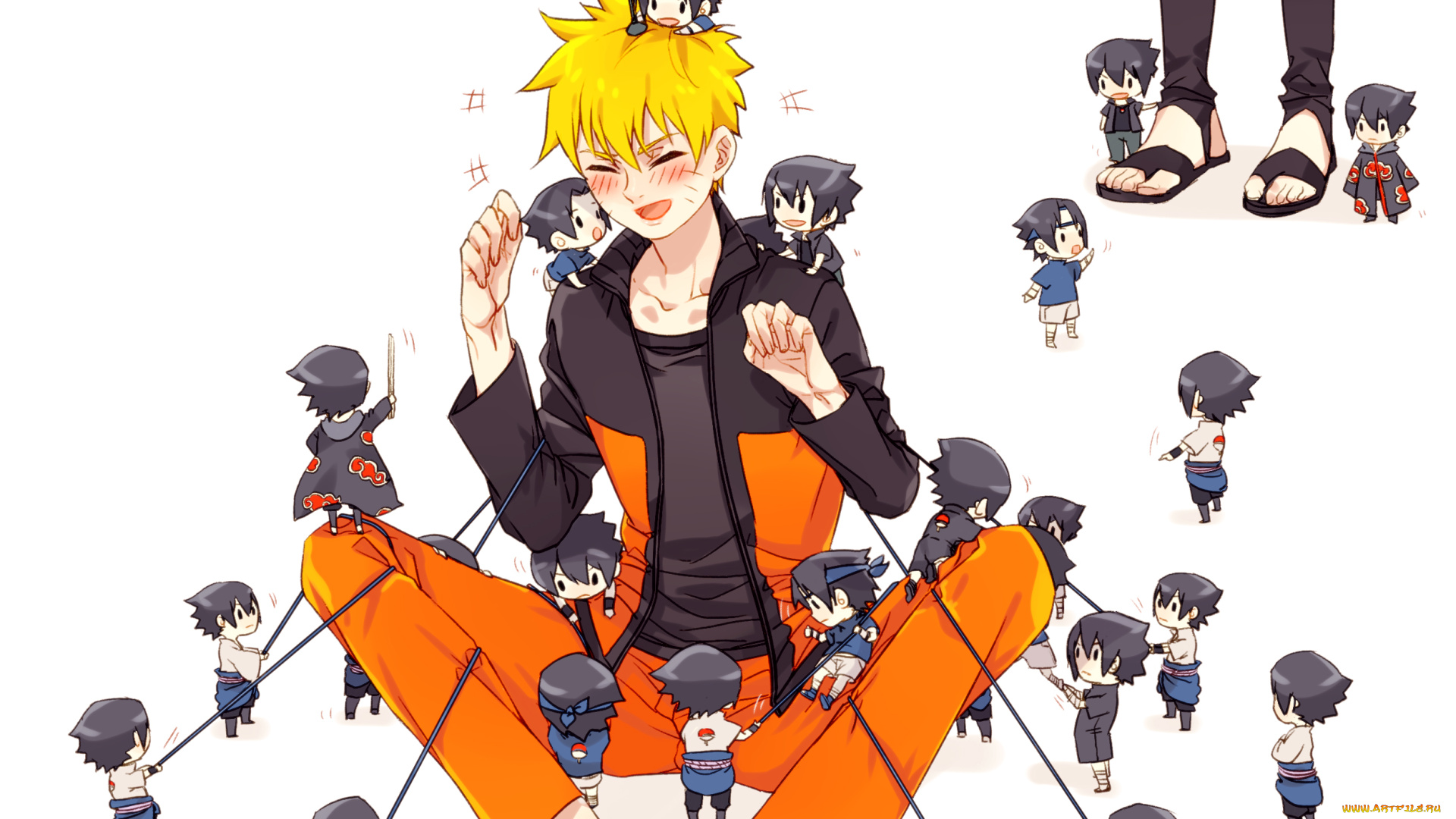 аниме, naruto, саске, малыши, наруто