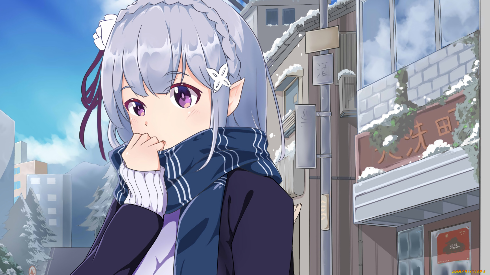 аниме, re, , zero, kara, hajimeru, isekai, seikatsu, фон, девушка, взгляд