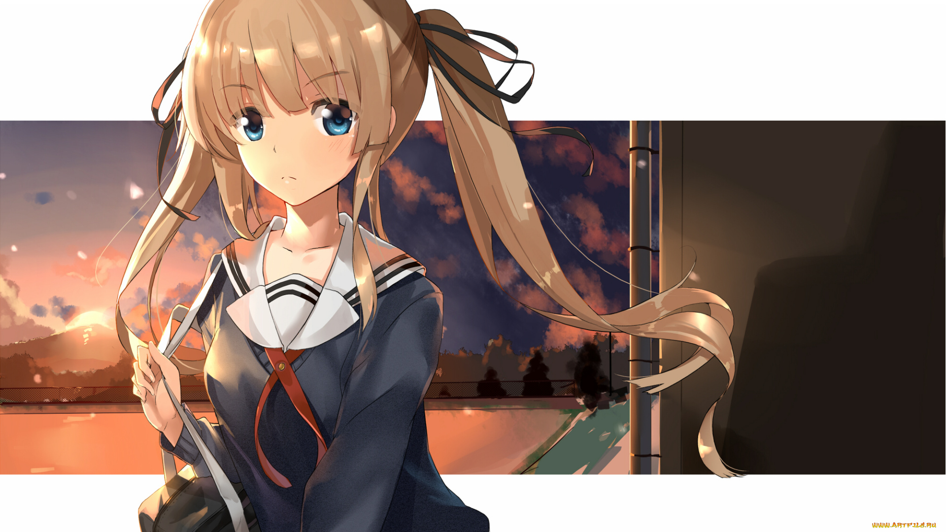 аниме, saikano, девушка, взгляд, фон