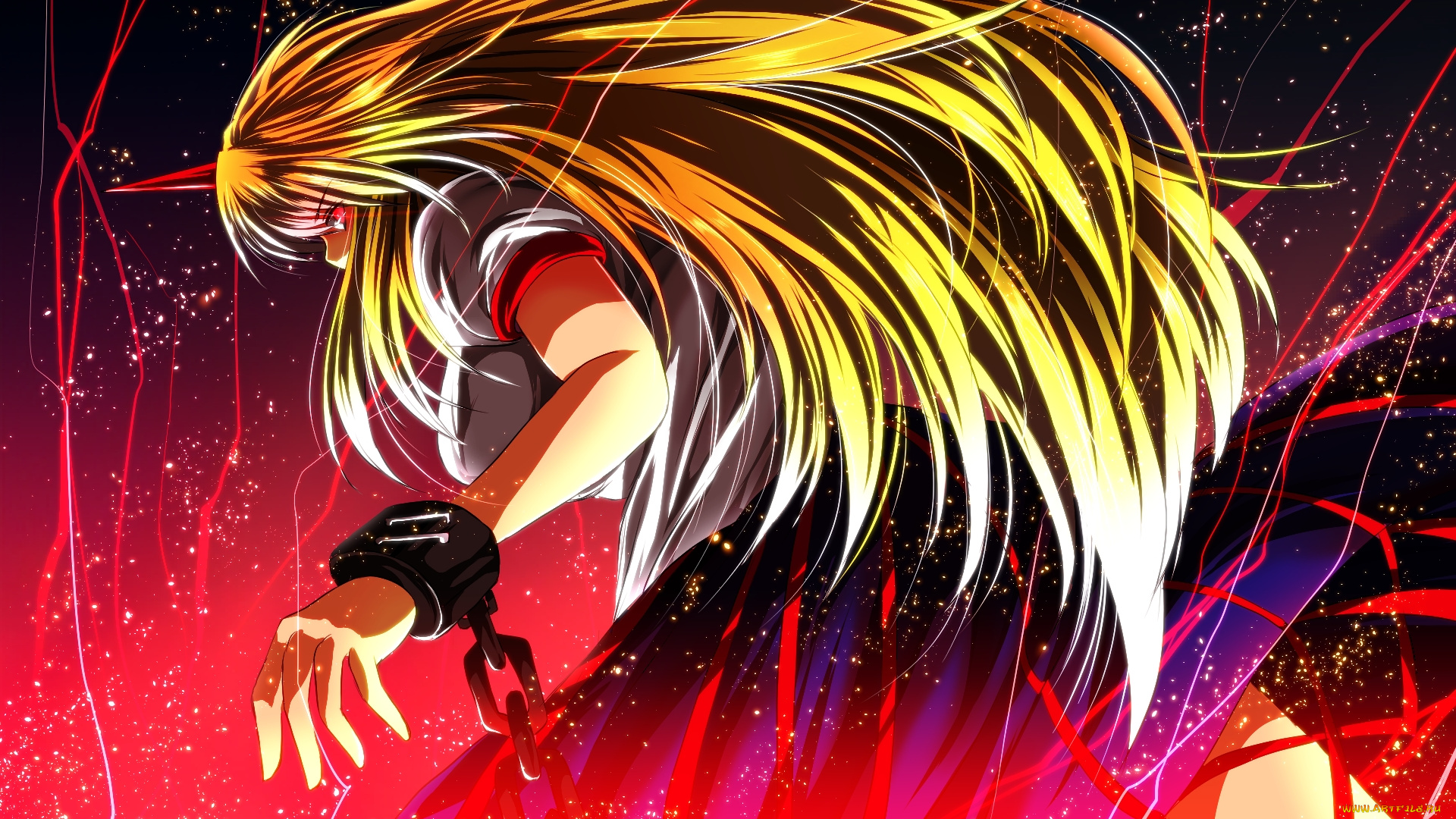 аниме, touhou, фон, взгляд, девушка