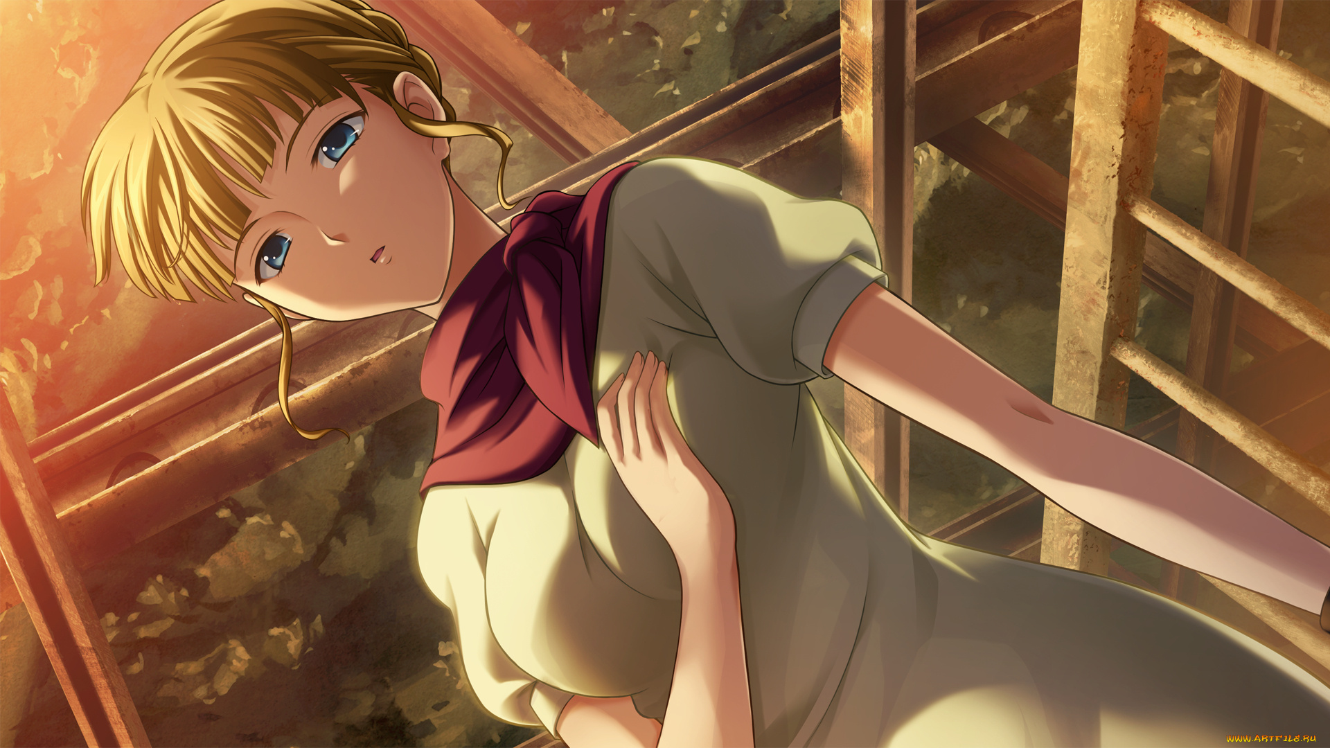 аниме, umineko, no, naku, koro, ni, девушка, фон, взгляд