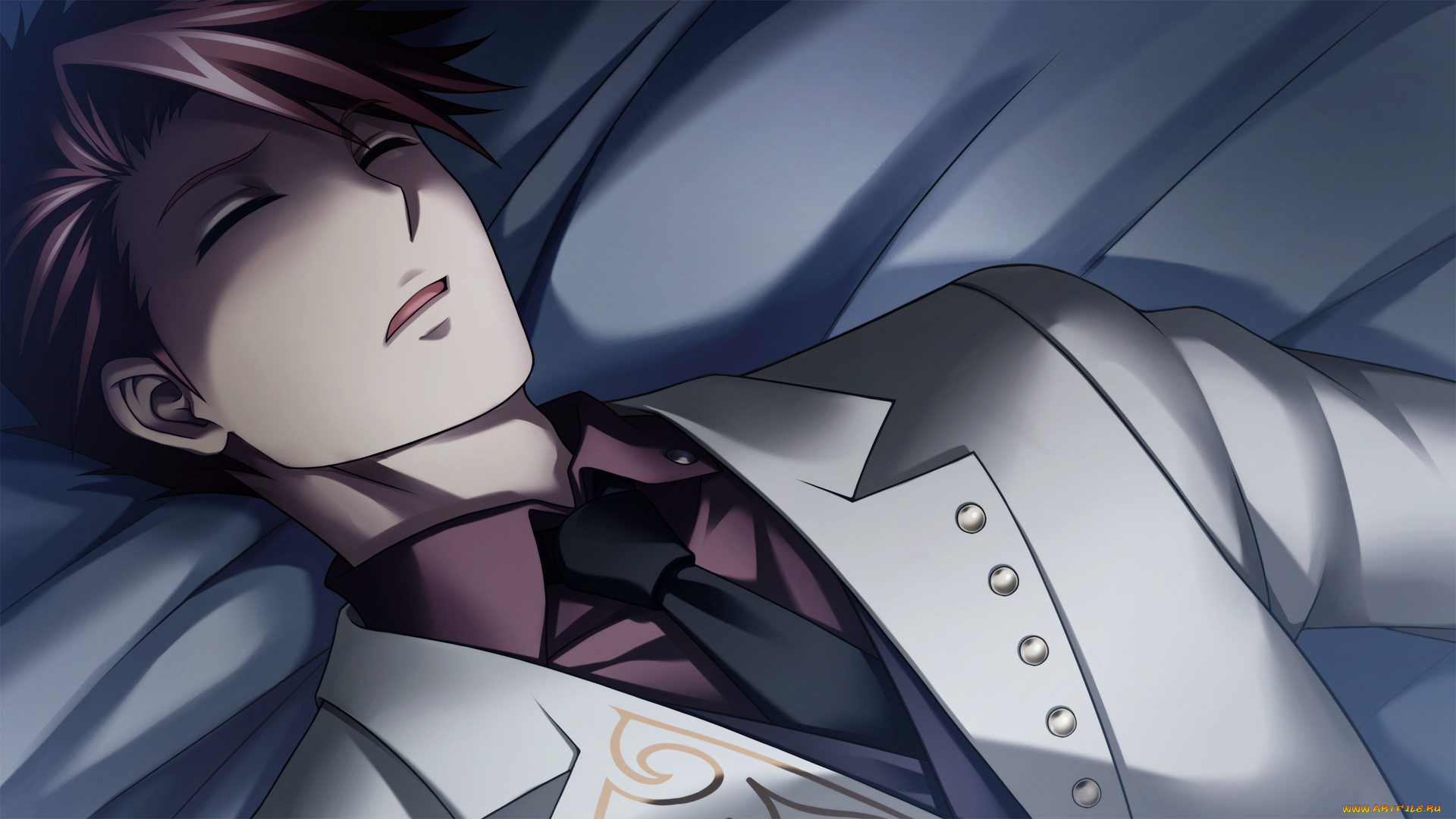 аниме, umineko, no, naku, koro, ni, фон, взгляд, парень