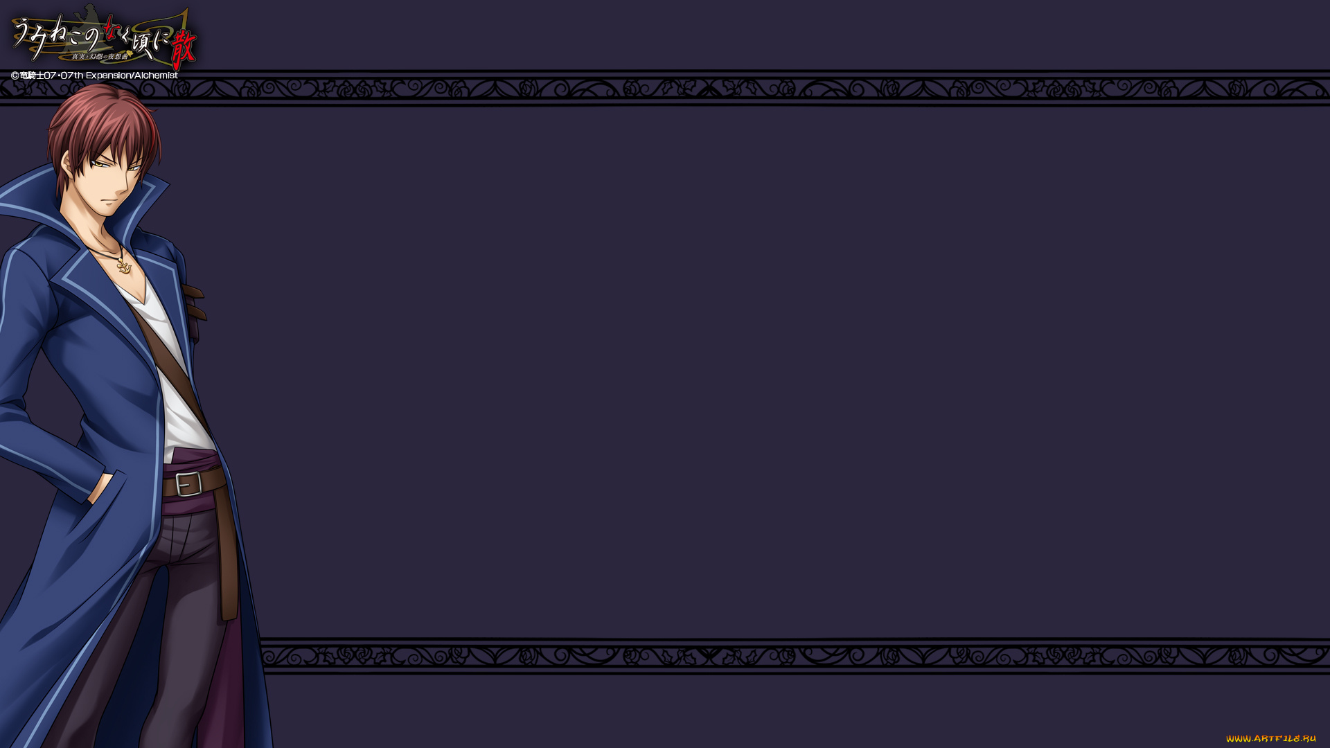 аниме, umineko, no, naku, koro, ni, парень, фон, взгляд