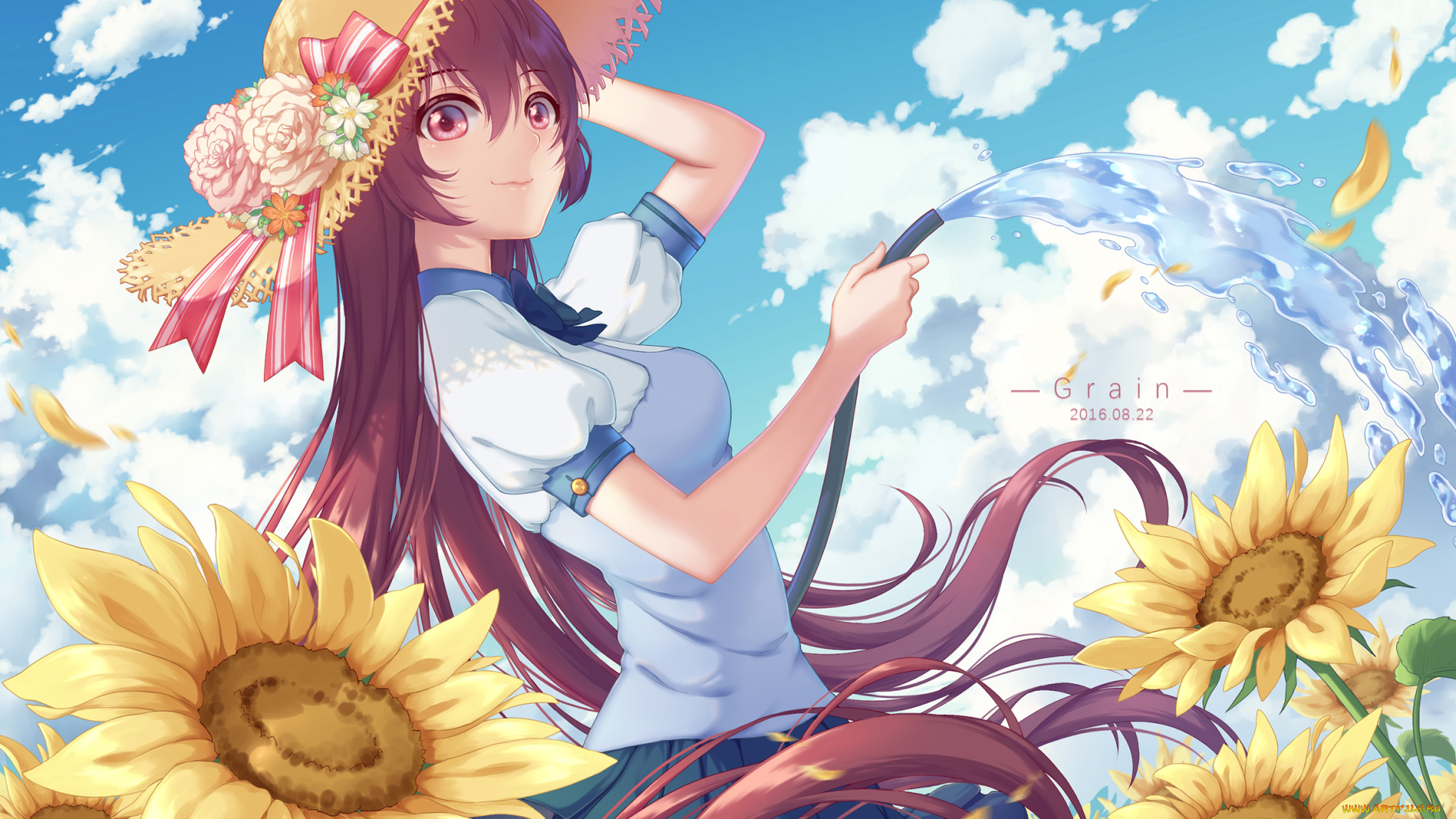 аниме, unknown, , другое, девушка, фон, взгляд