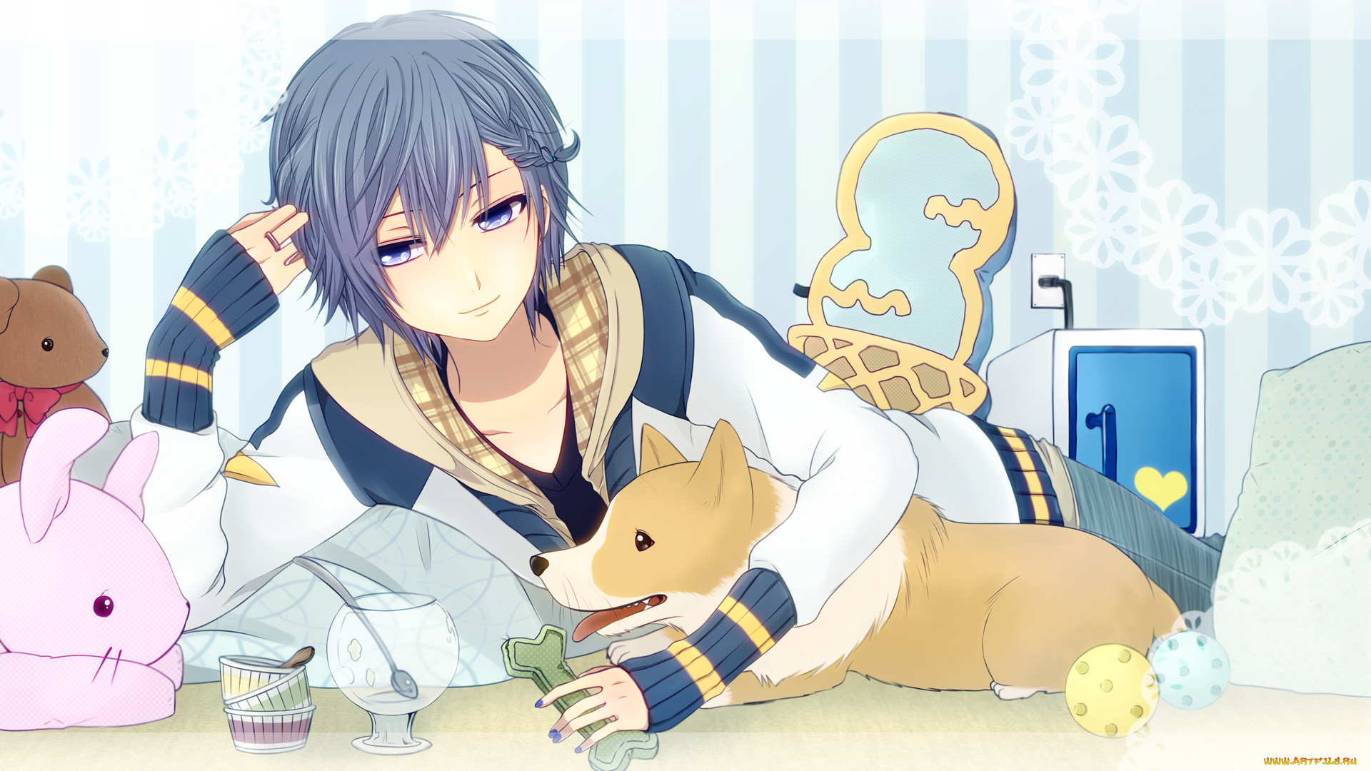 аниме, vocaloid, фон, взгляд