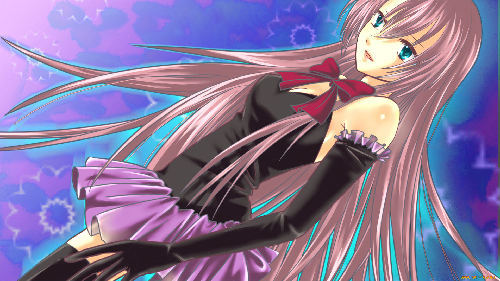 аниме, vocaloid, фон, взгляд, девушка