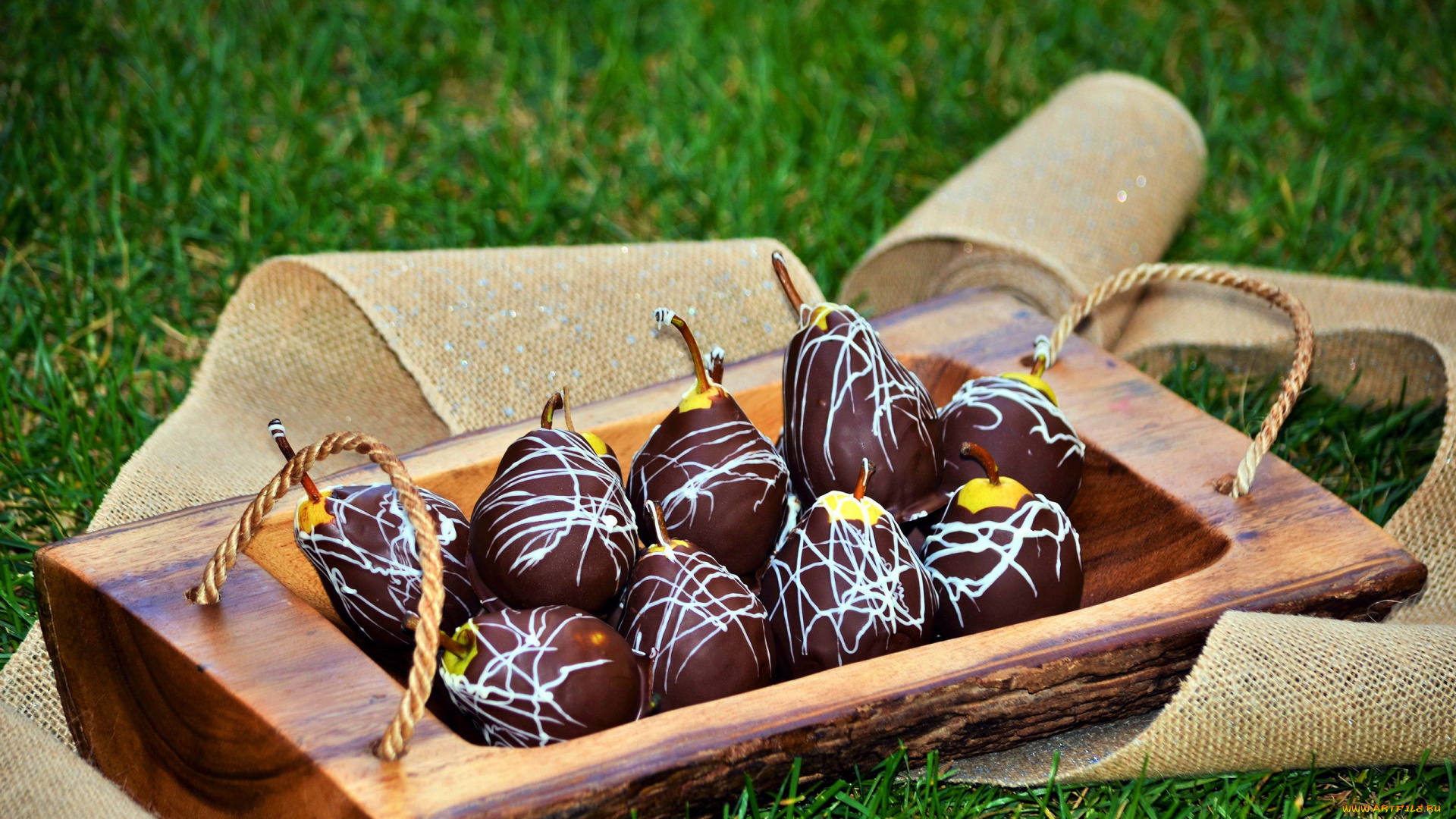 еда, груши, шоколадное, лакомство, фрукт