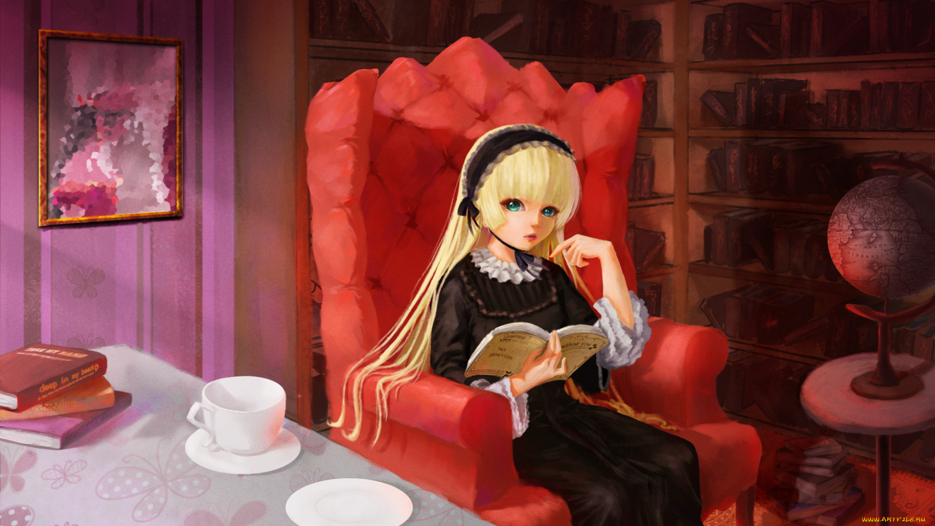 gosick, аниме, фон, девушка, взгляд