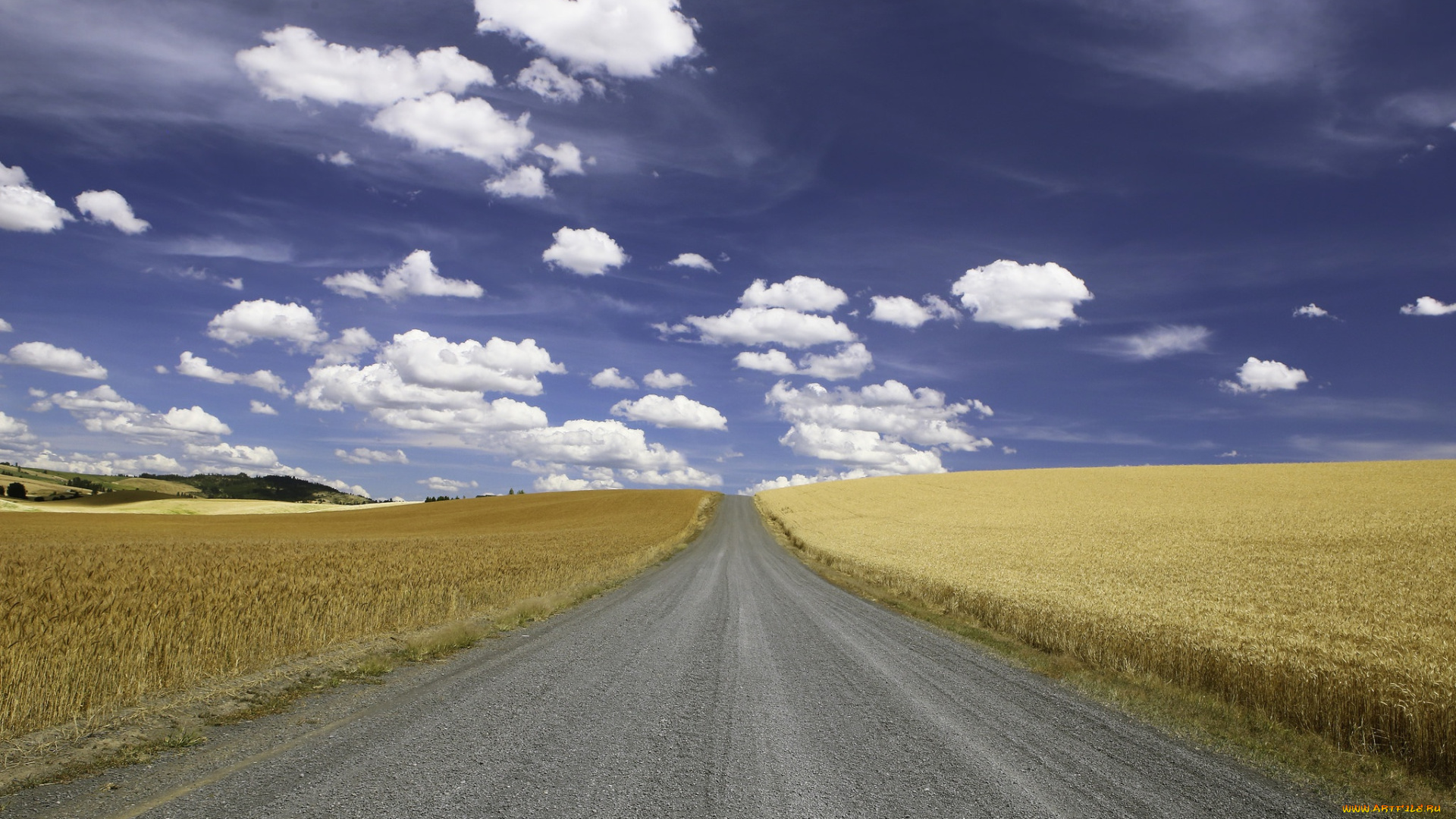 природа, дороги, поле, дорога