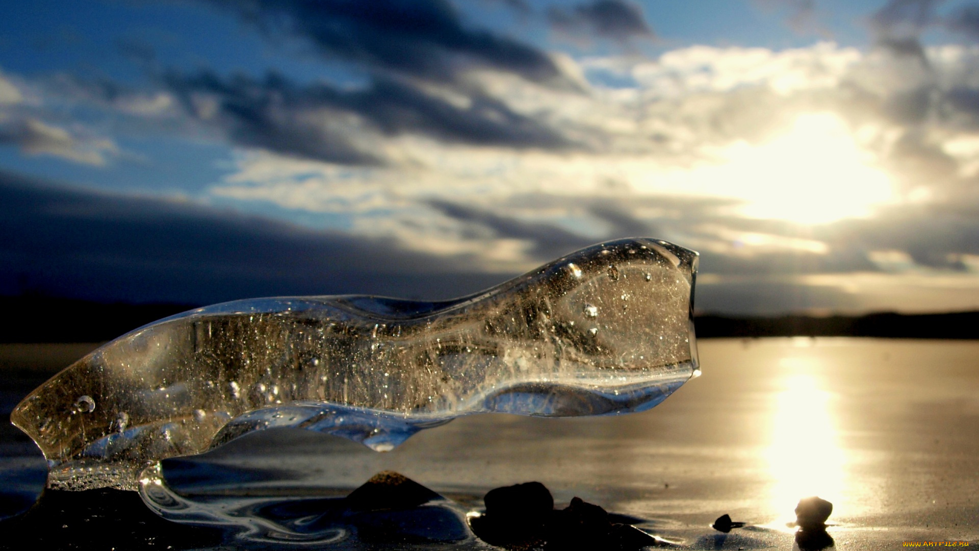 природа, макро, свет, облако, лед, небо, вода