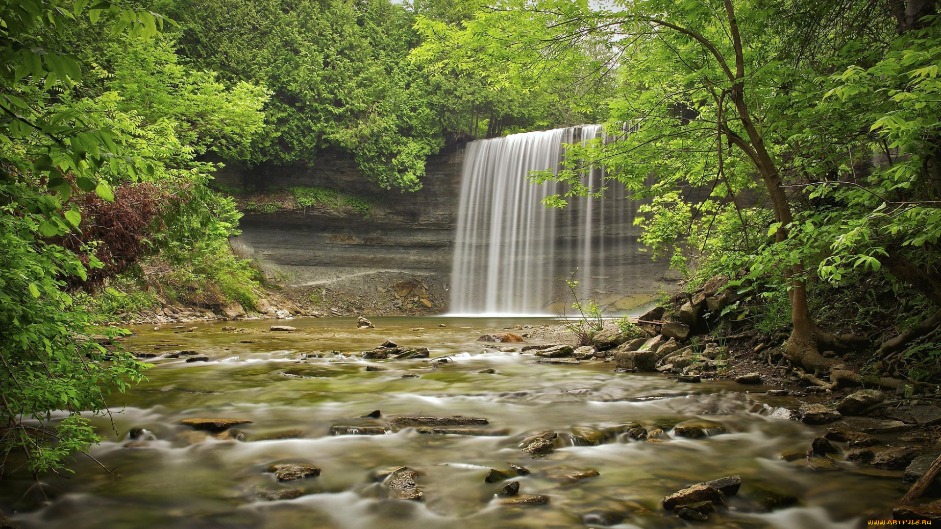 природа, водопады, камни, водопад, река