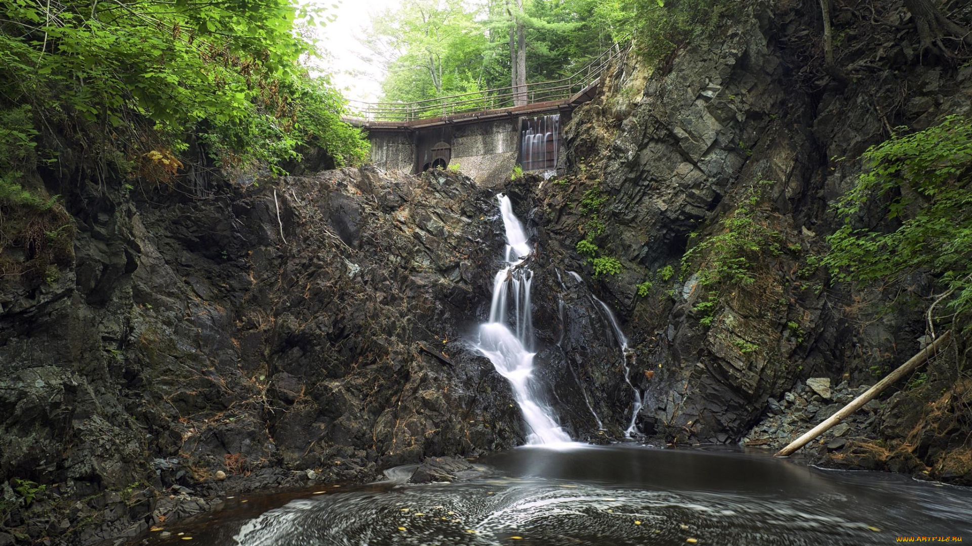 природа, водопады, река, камни, водопад
