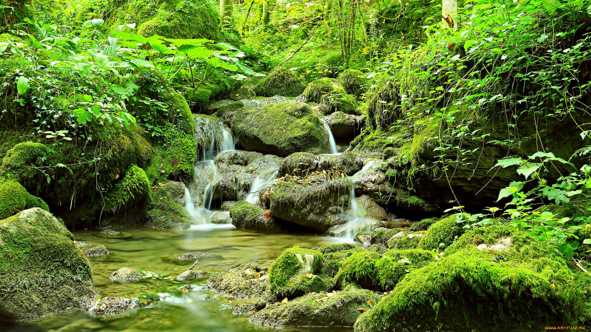 природа, водопады, река, водопад, камни
