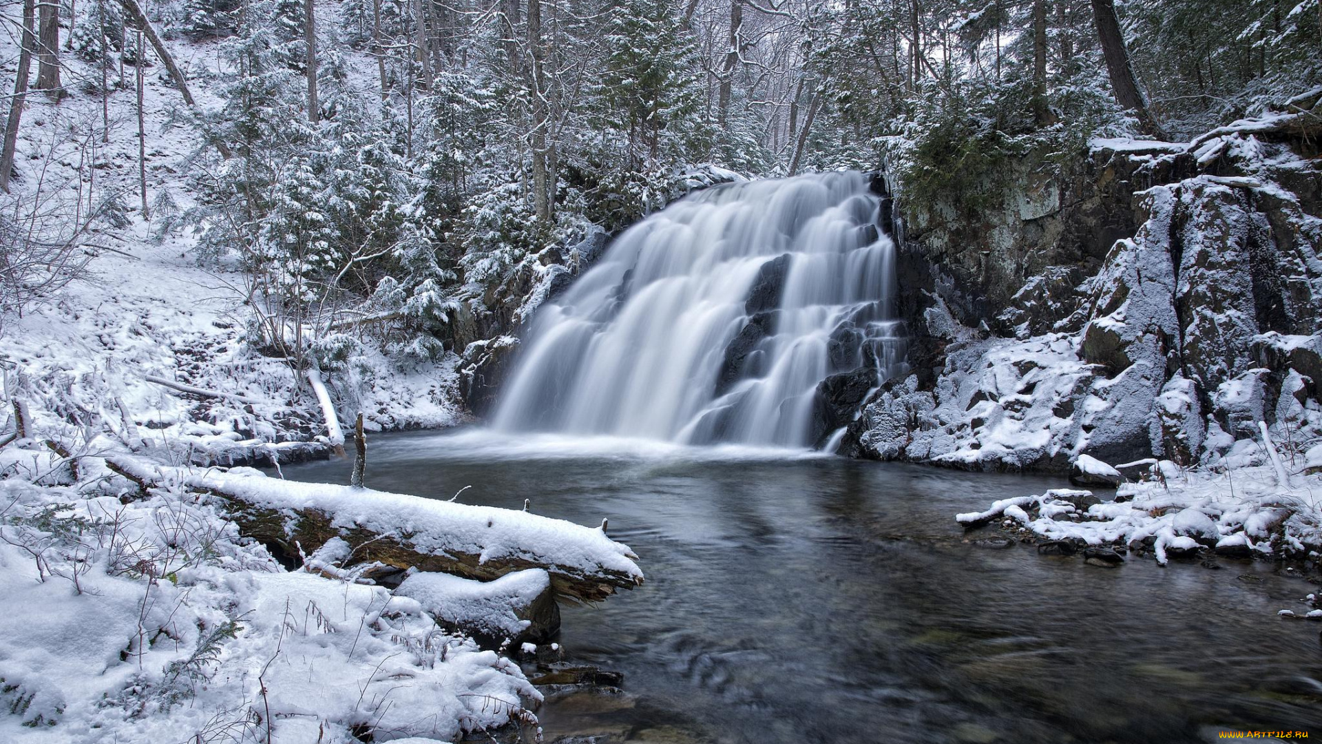 природа, водопады, скала, река, водопад