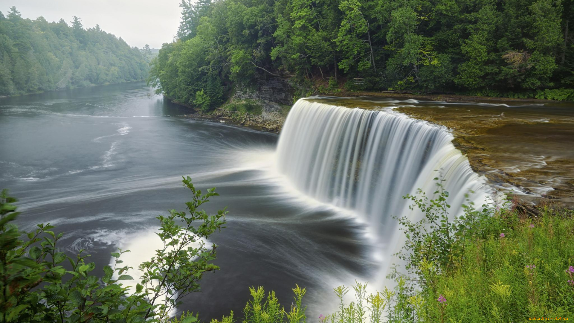 природа, водопады, водопад, река