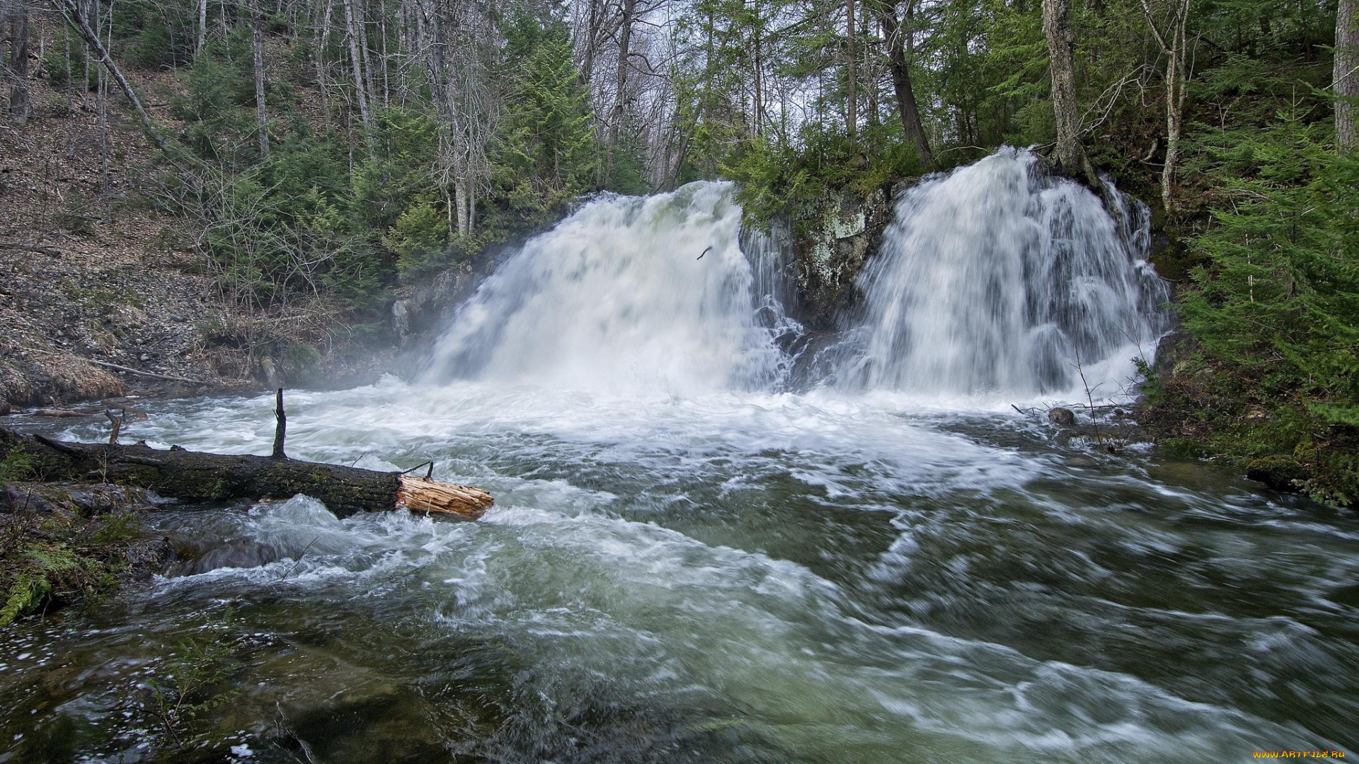 природа, водопады, водопад, скала, река