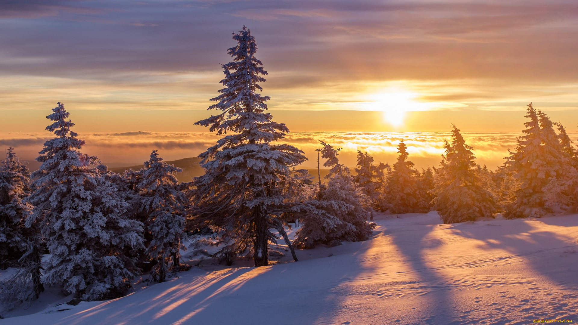 природа, восходы, закаты, зима, горы, закат