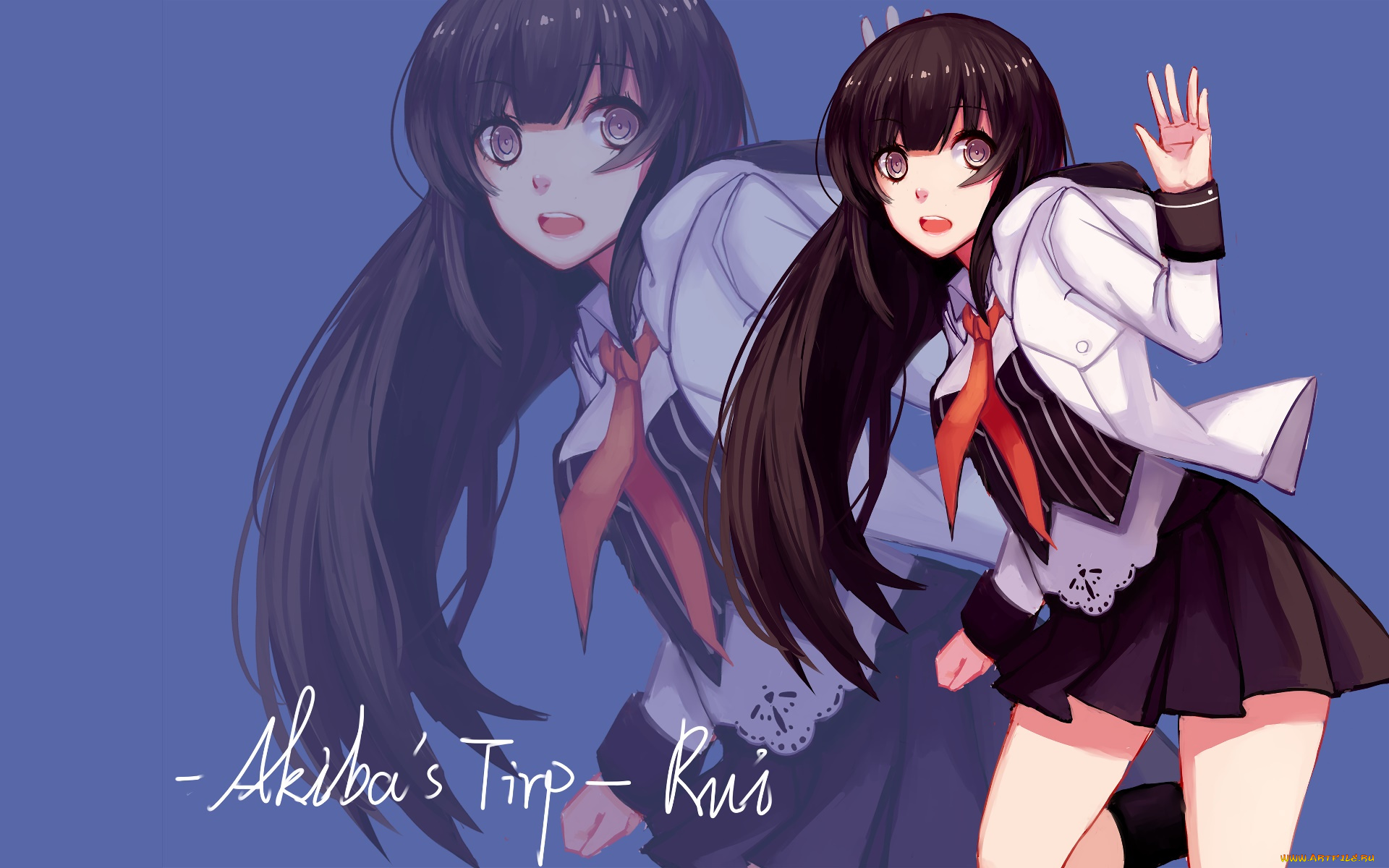 akiba`s, trip, аниме, , undead, &, undressed, девушка, взгляд, фон