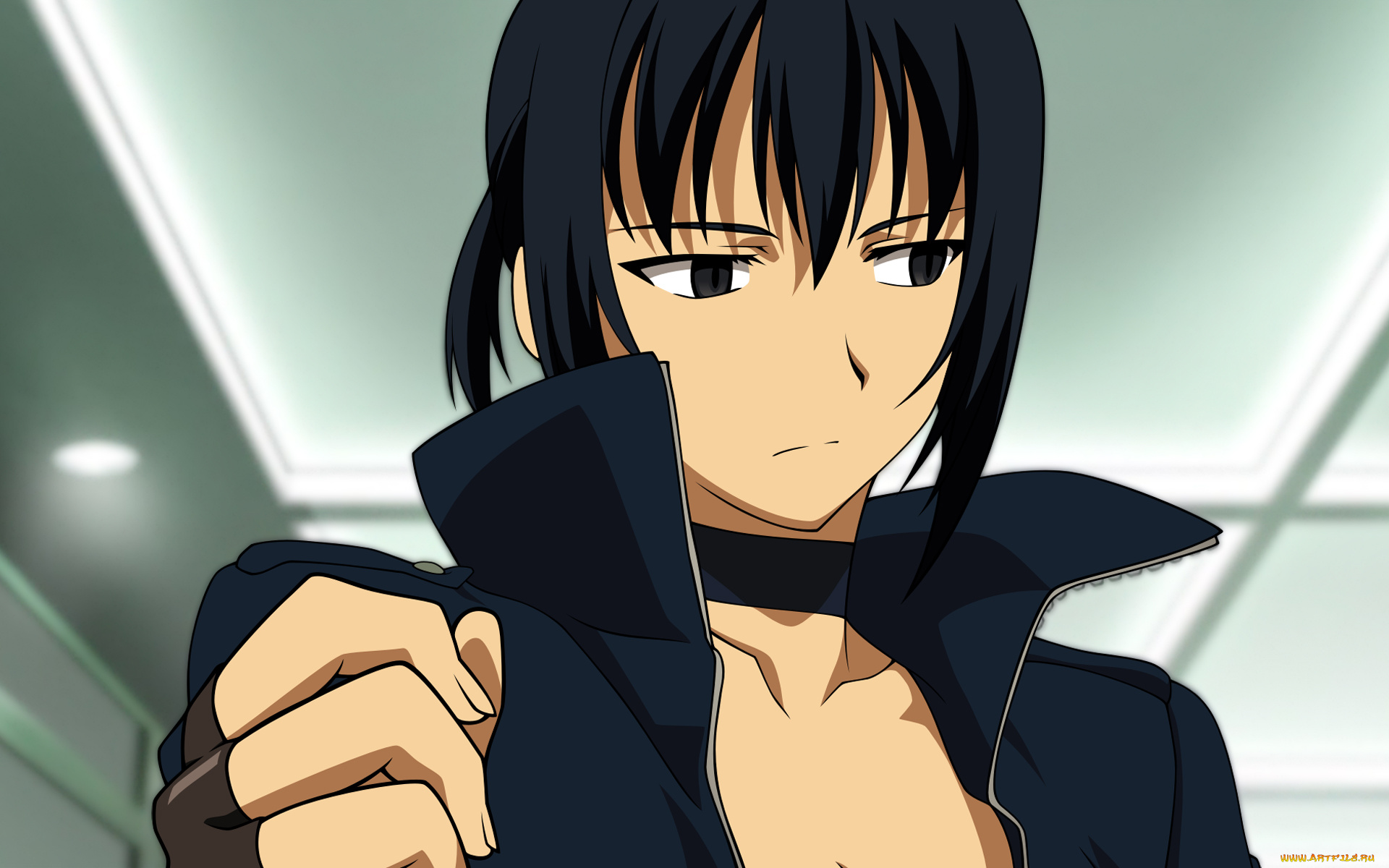 аниме, canaan, взгляд, фон, парень