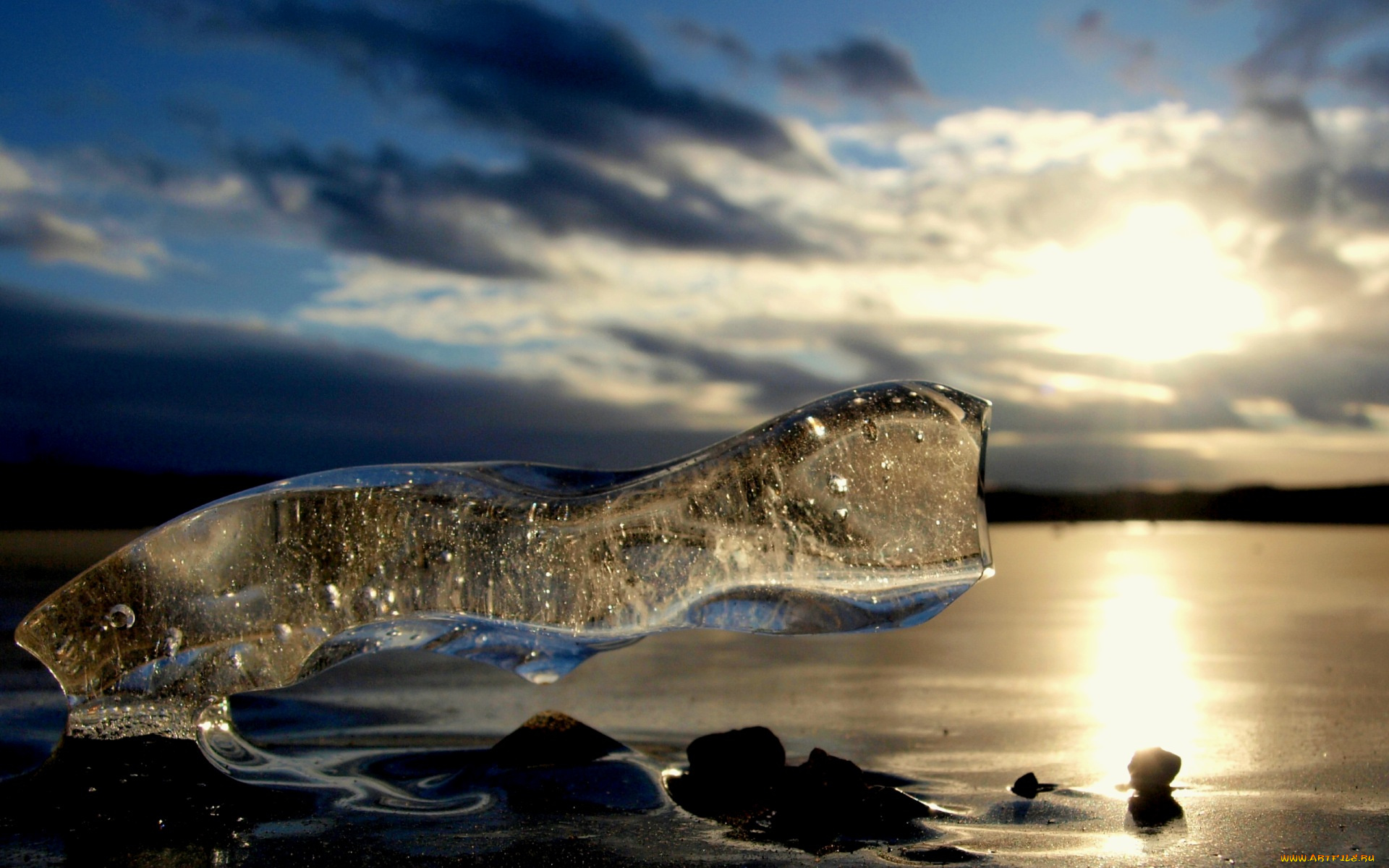 природа, макро, свет, облако, лед, небо, вода