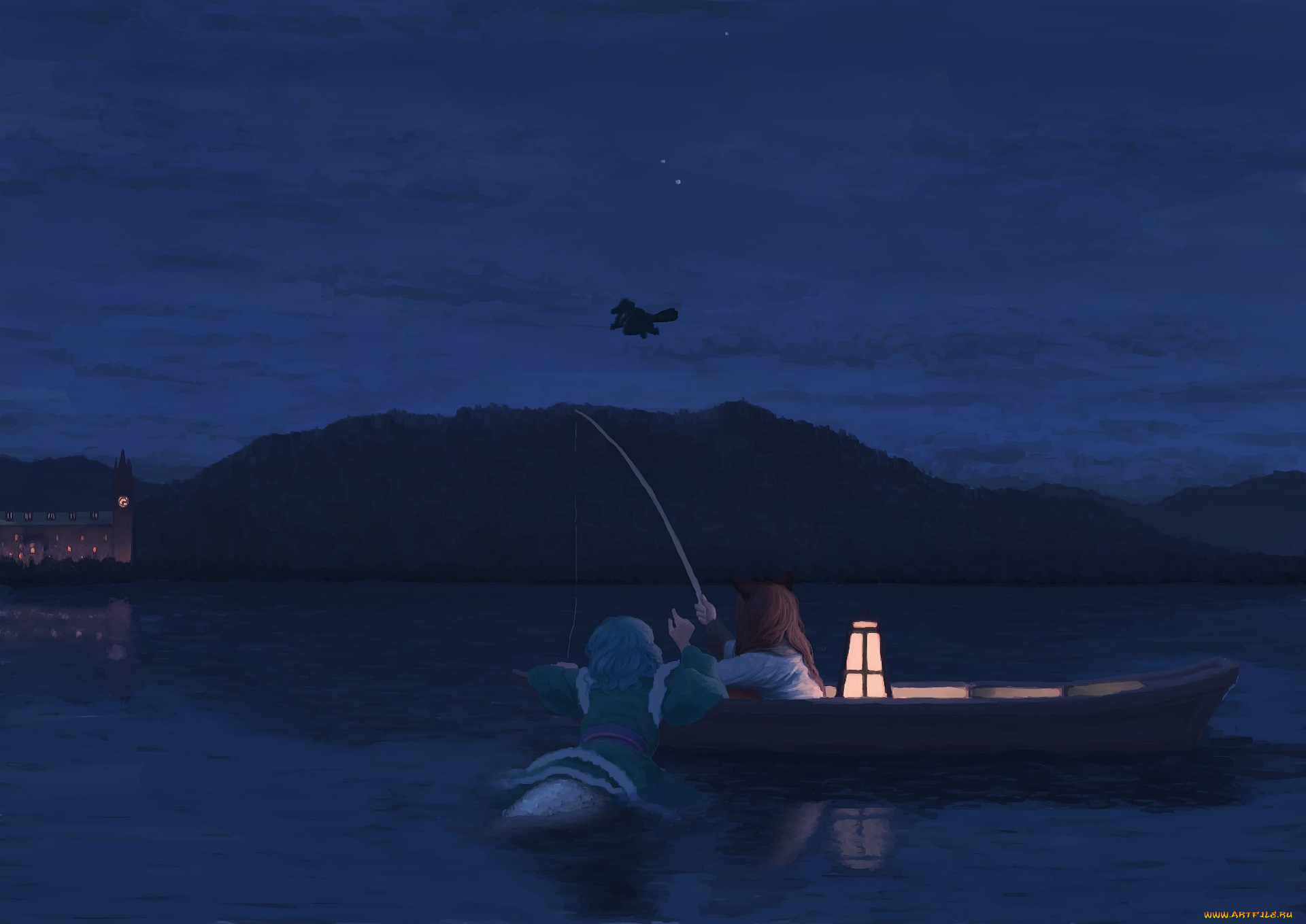 аниме, touhou, фон, девушки, взгляд