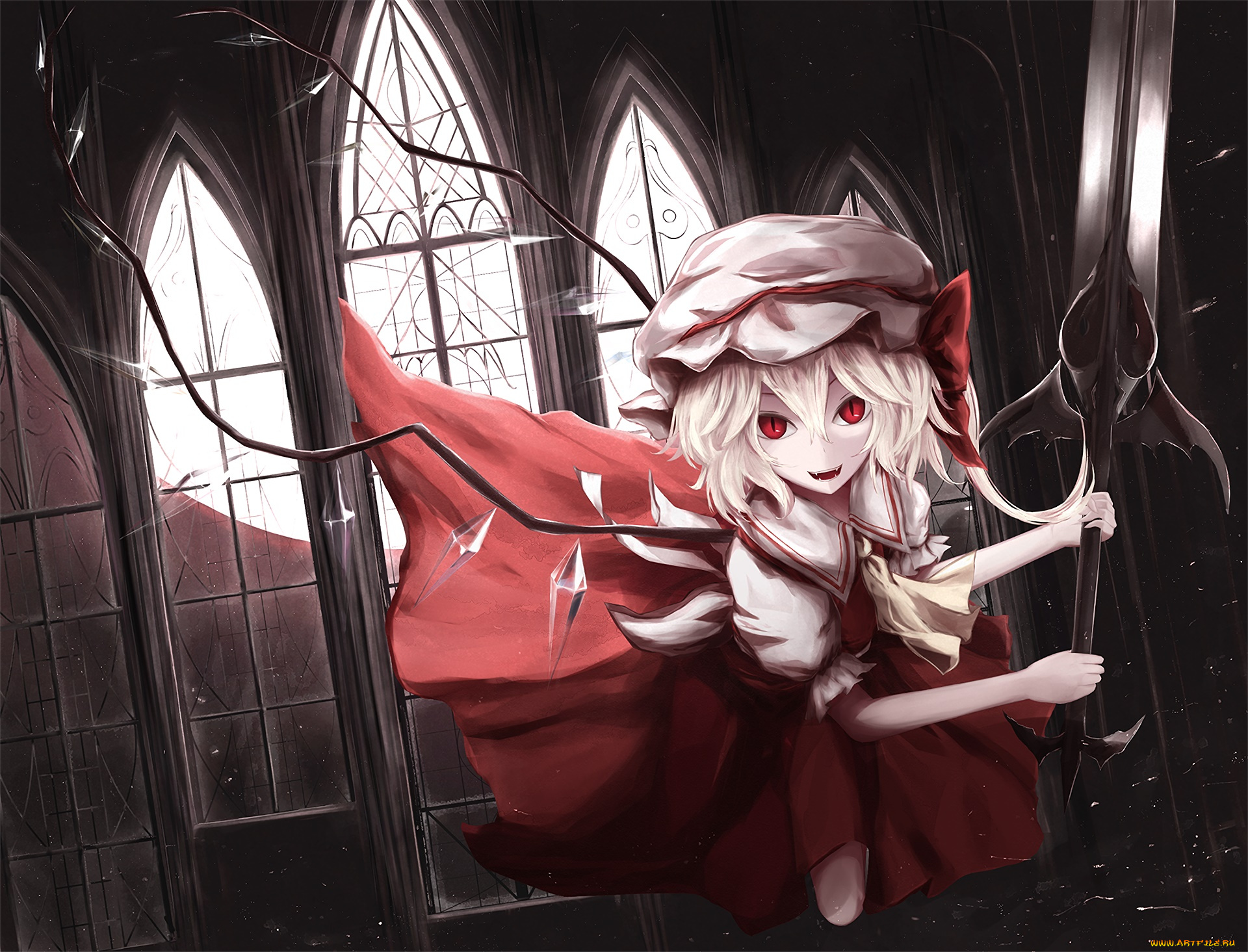 аниме, touhou, взгляд, фон, девушка