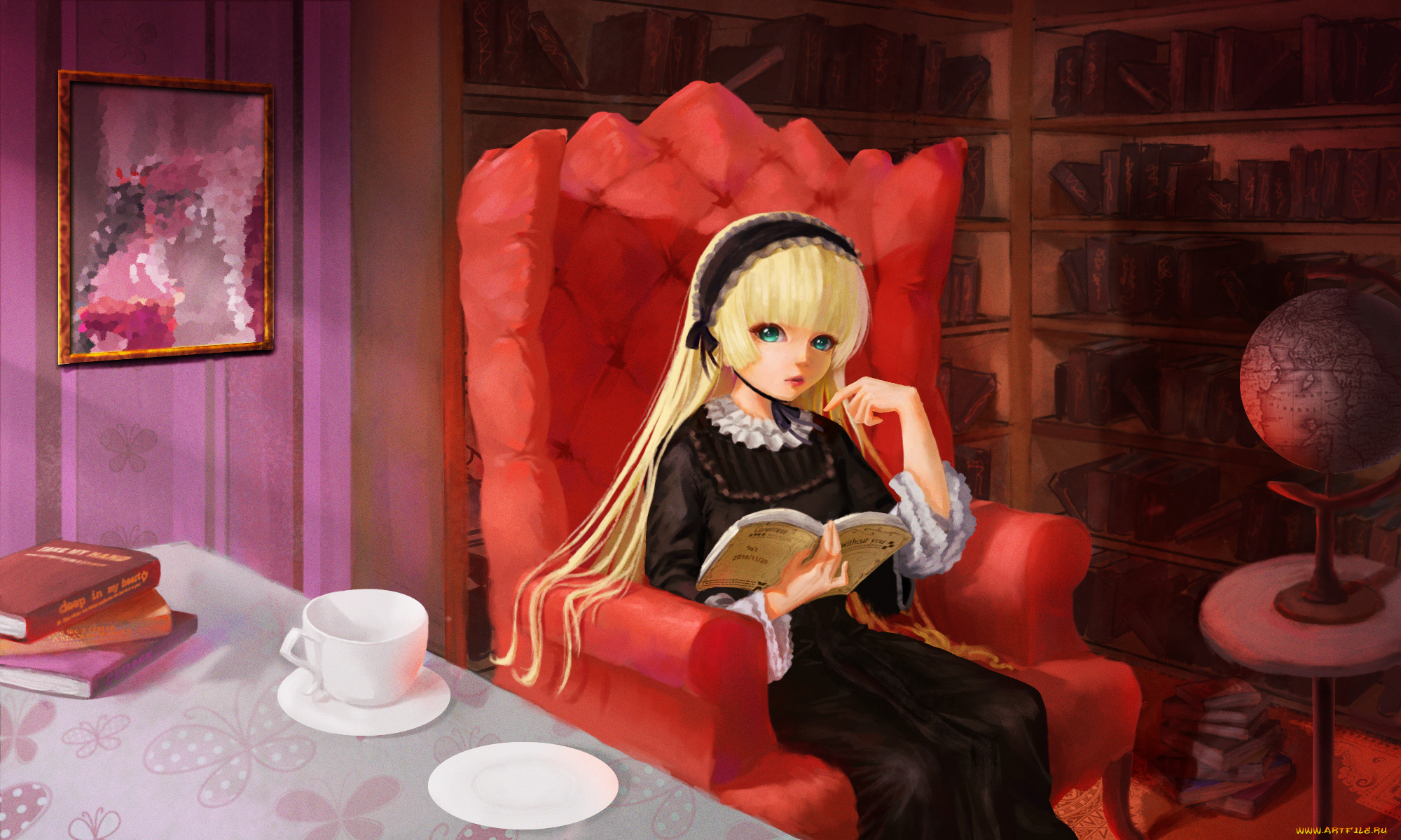 gosick, аниме, фон, девушка, взгляд