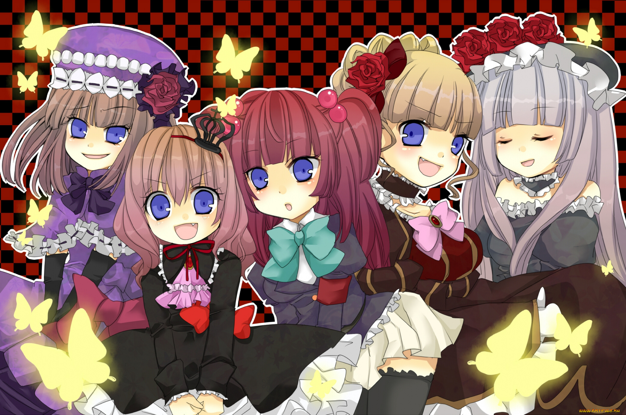 аниме, umineko, no, naku, koro, ni, взгляд, фон, девушки