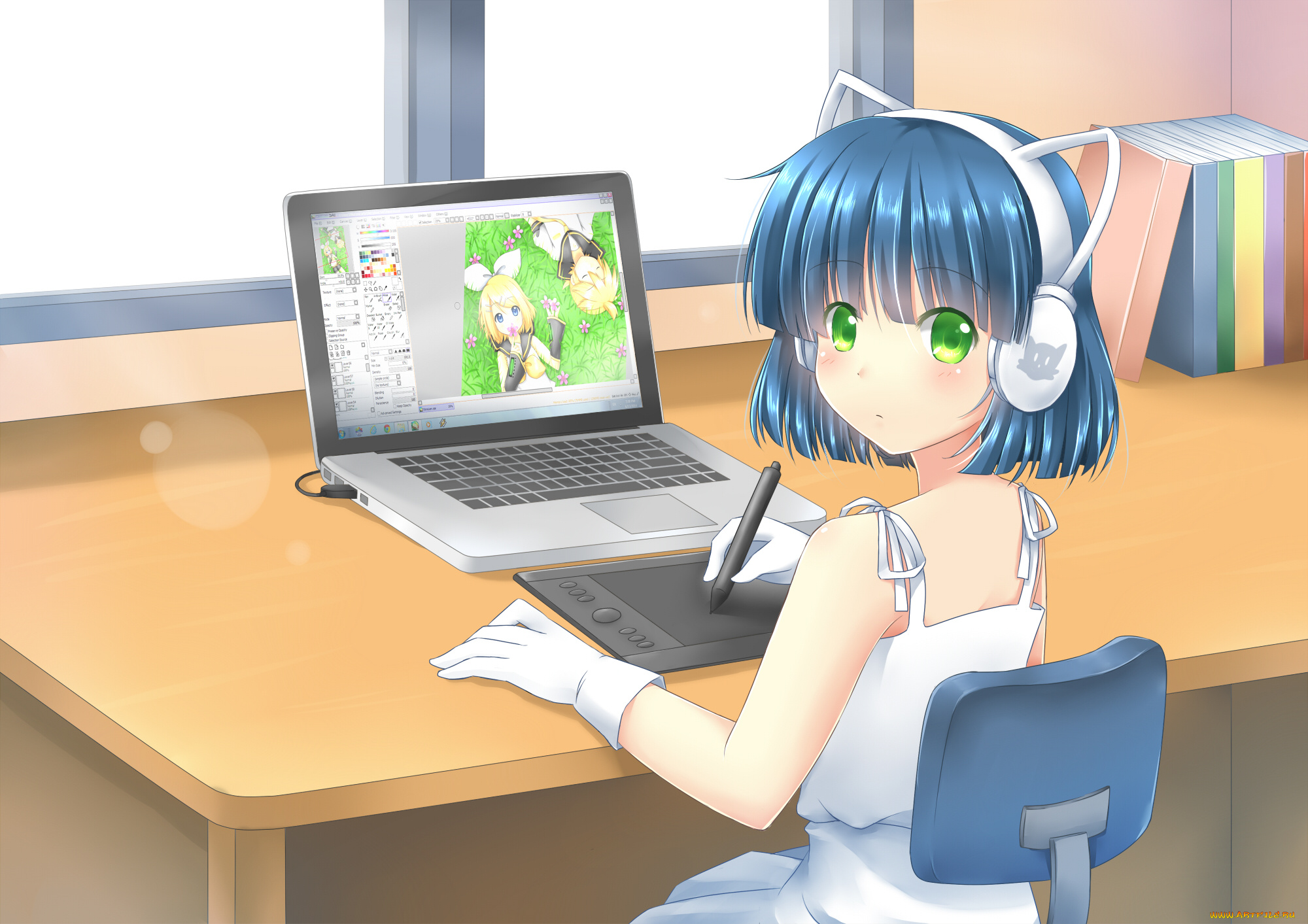 аниме, unknown, , другое, фон, взгляд, девушка