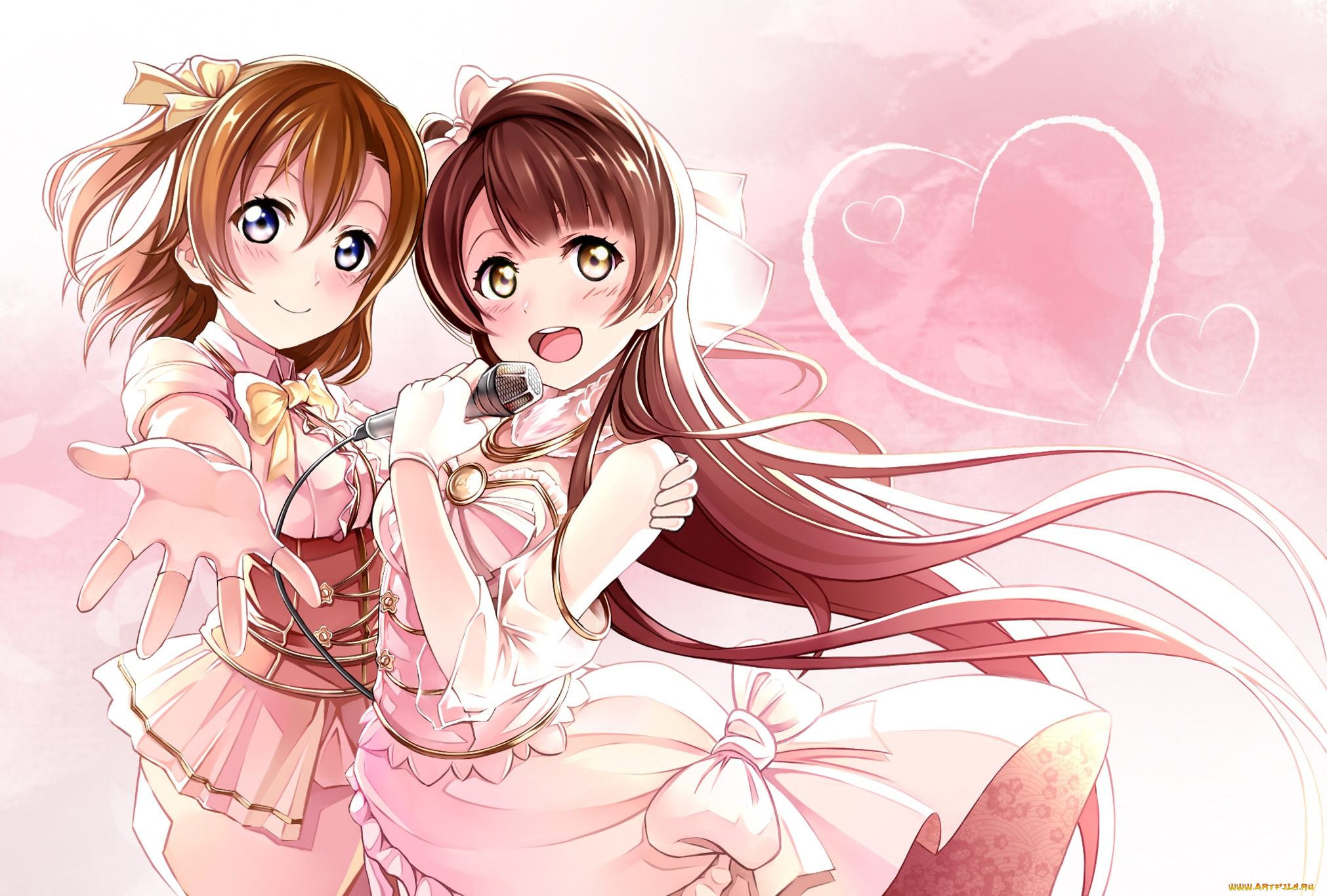 аниме, love, live, , school, idol, project, взгляд, фон, девушки