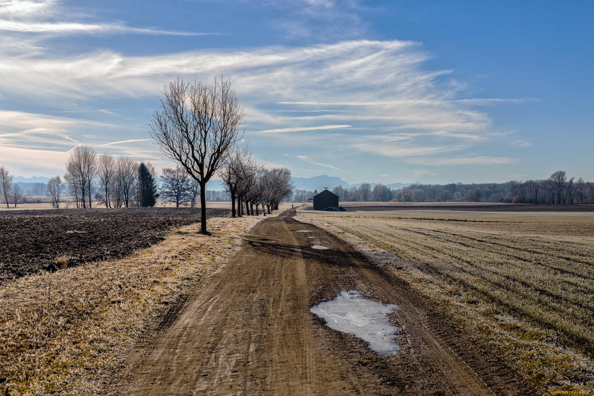 природа, дороги, дорога, поле