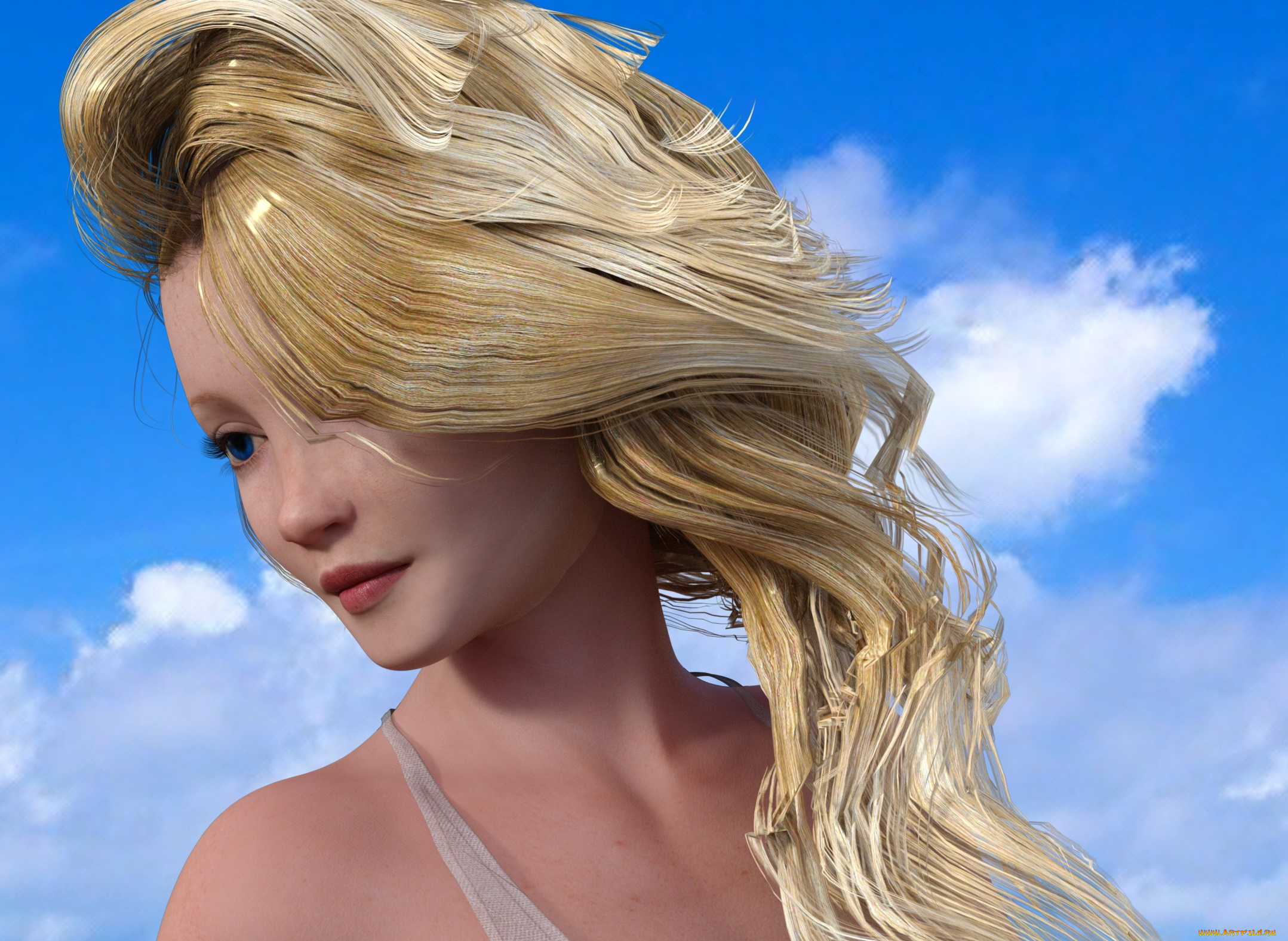 3д, графика, портрет, , portraits, девушка, взгляд, фон