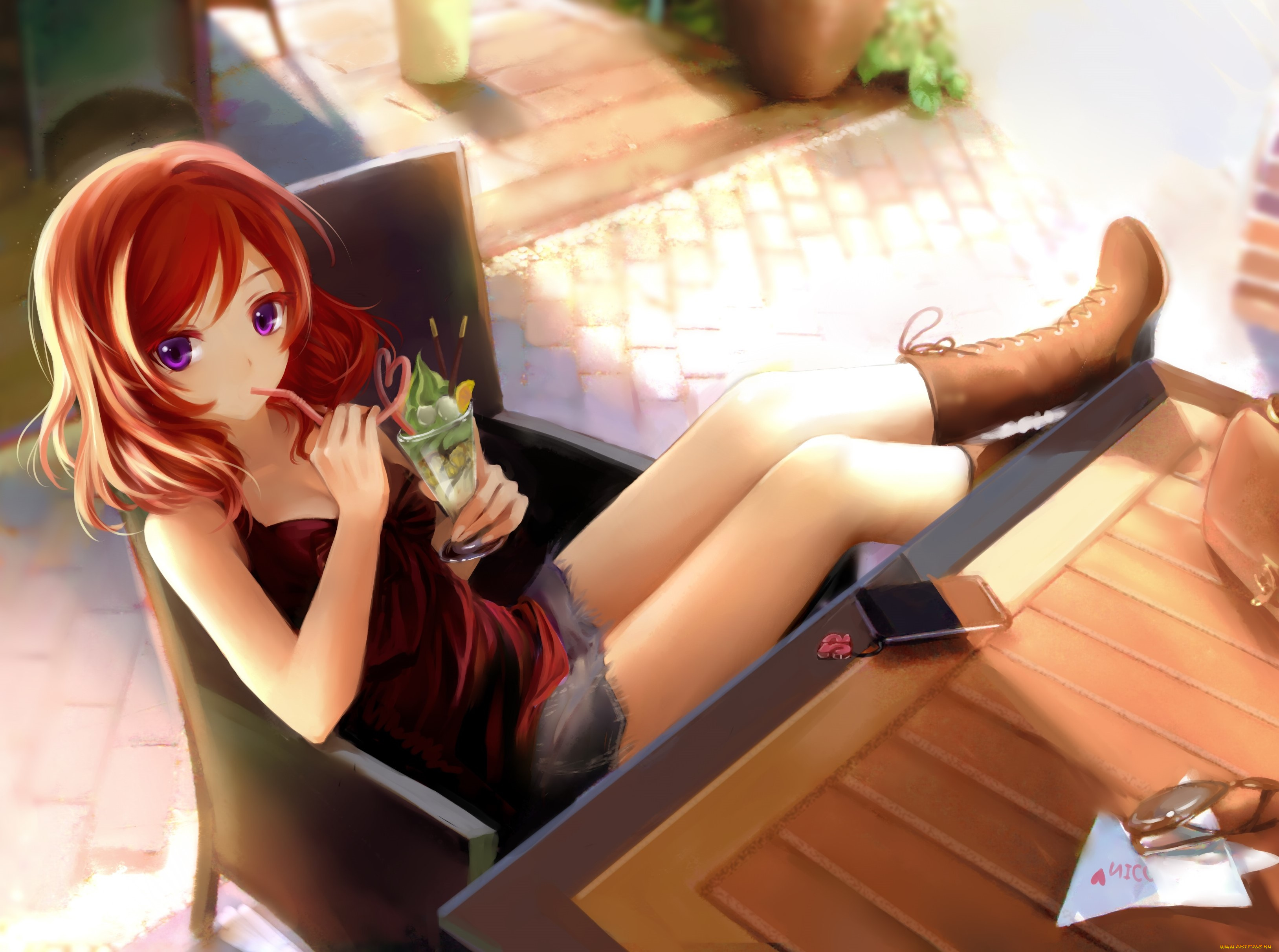 аниме, love, live, , school, idol, project, фон, взгляд, девушка