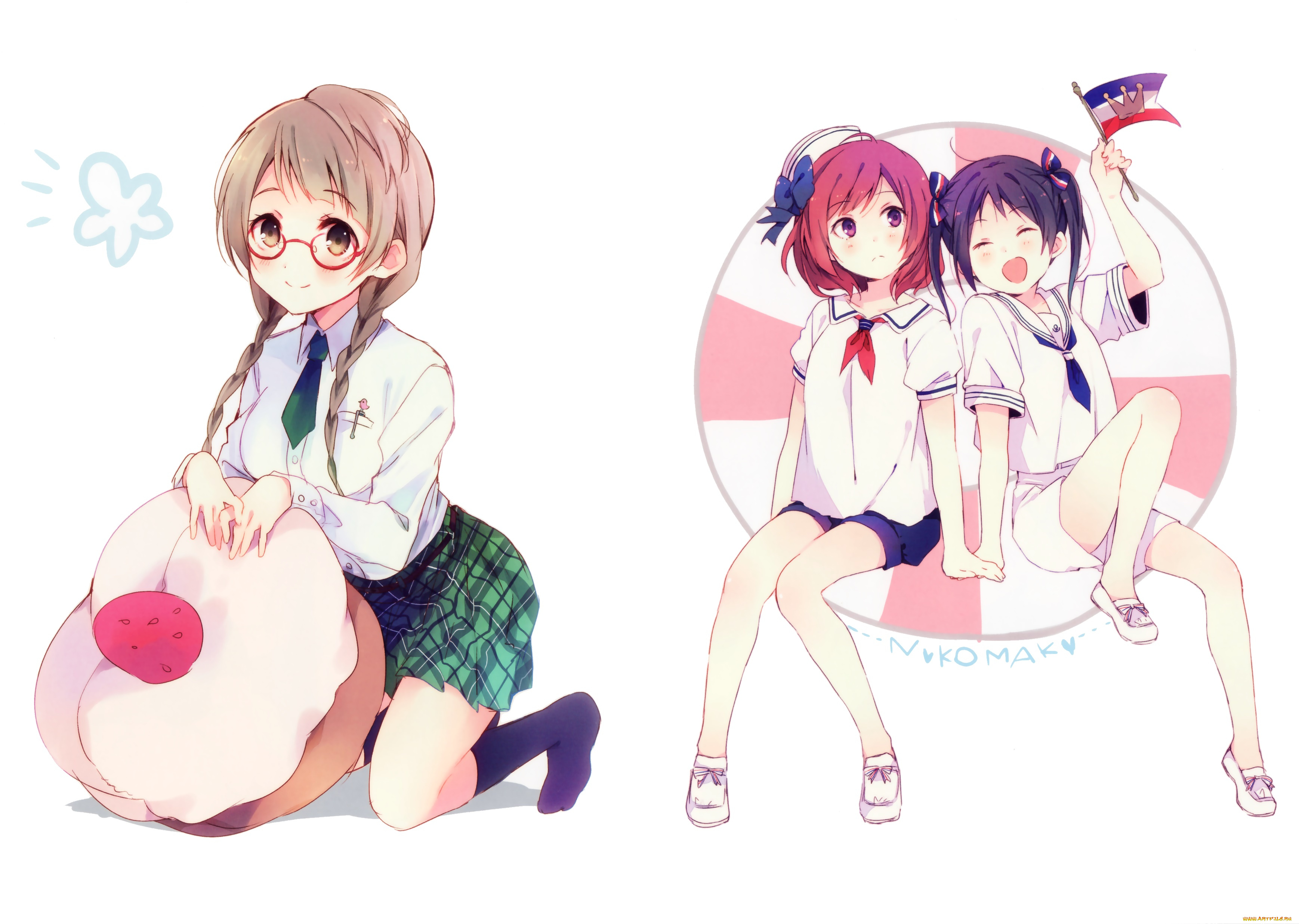 аниме, love, live, , school, idol, project, взгляд, фон, девушки