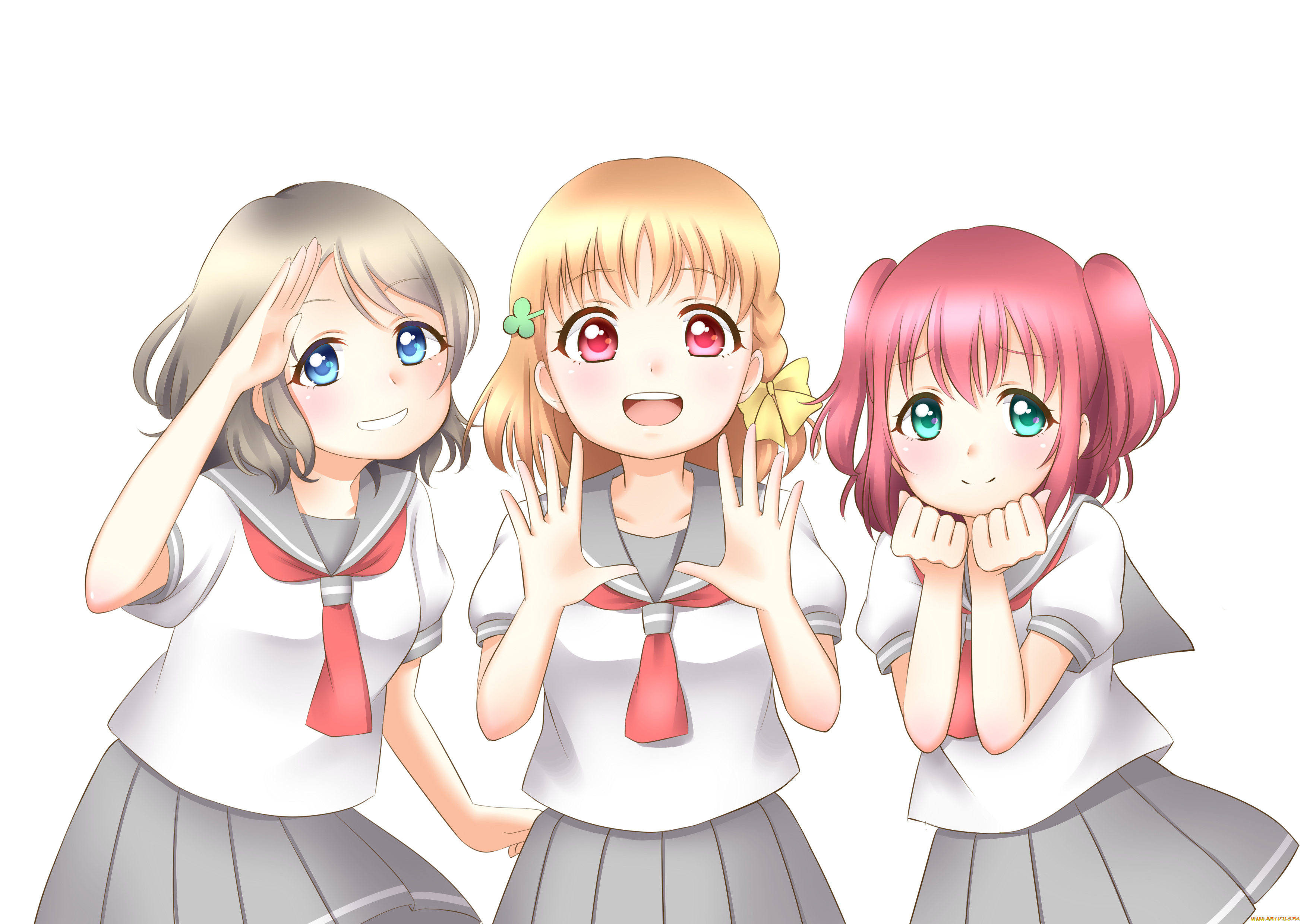 аниме, love, live, , school, idol, project, фон, взгляд, девушки